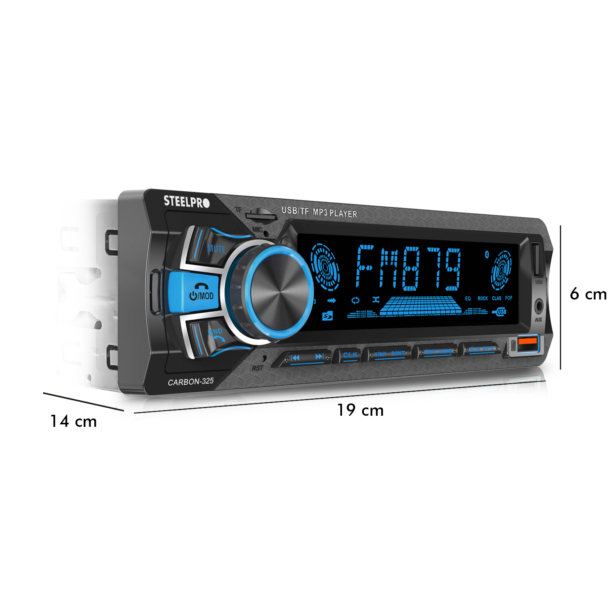 Autoestereo Bluetooth 1 Din 2usb, Sd Aux Estereo - Steelpro