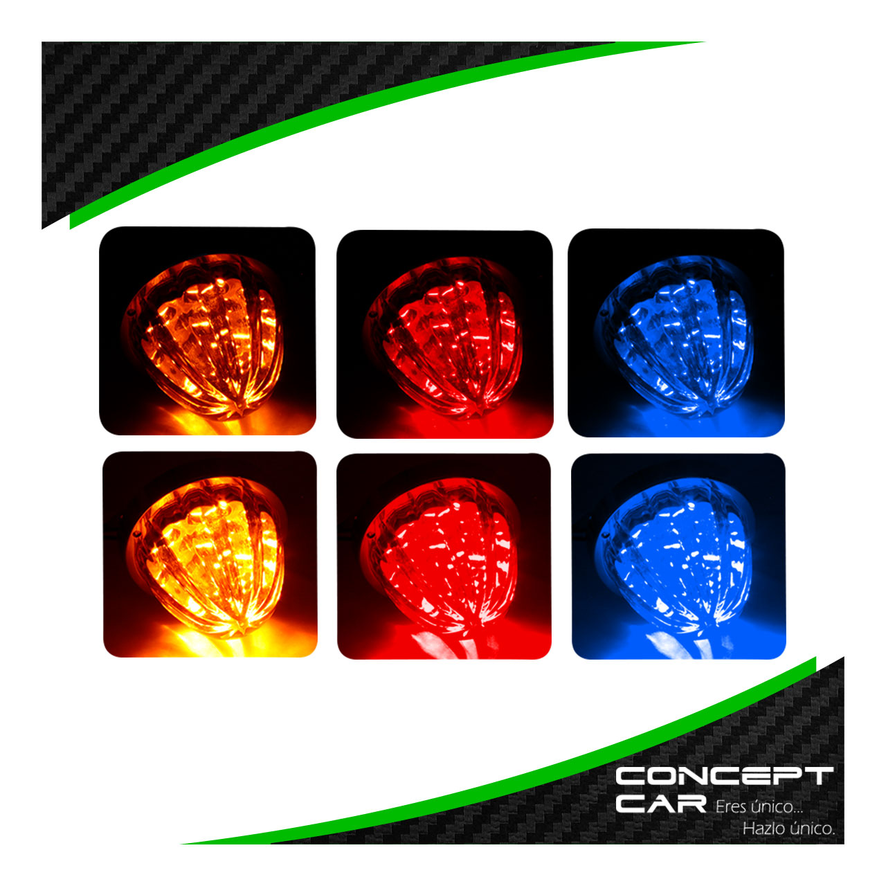 10 Plafon Redondo 7 Led Watermelon Punta Zepelin Pico 12-24v