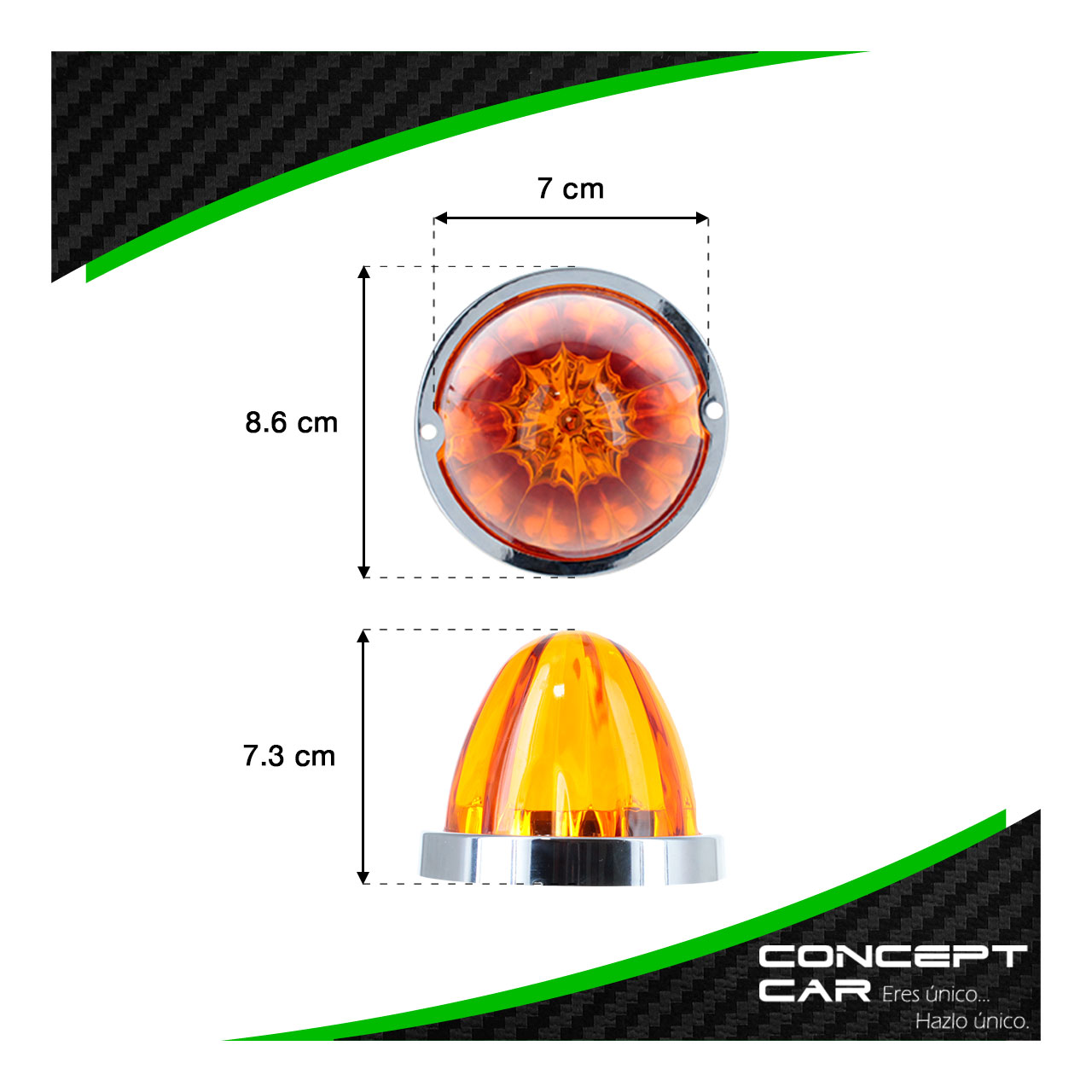 10 Plafon Redondo 7 Led Watermelon Punta Zepelin Pico 12-24v