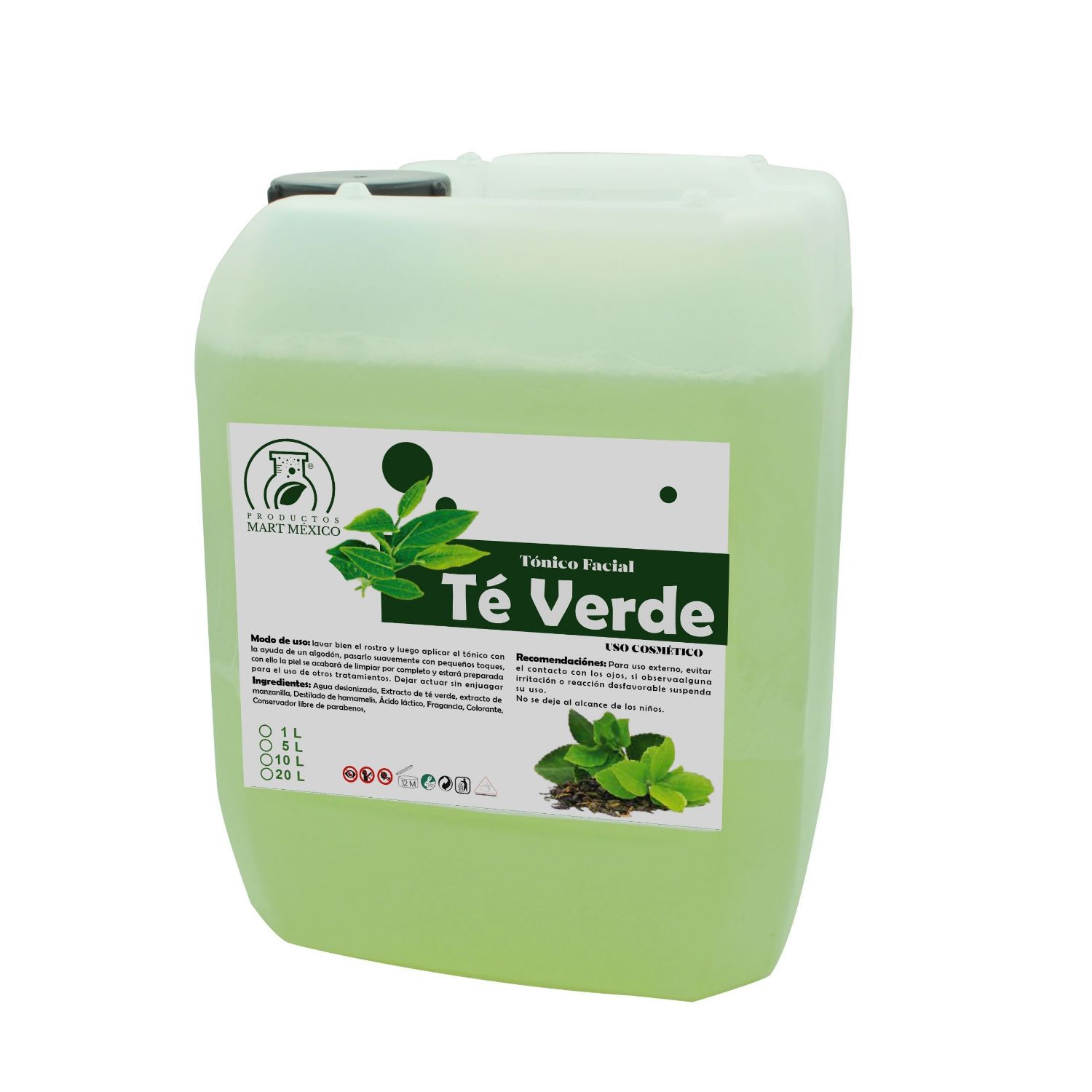 Tónico De Té Verde Hidratante Facial 20 litros