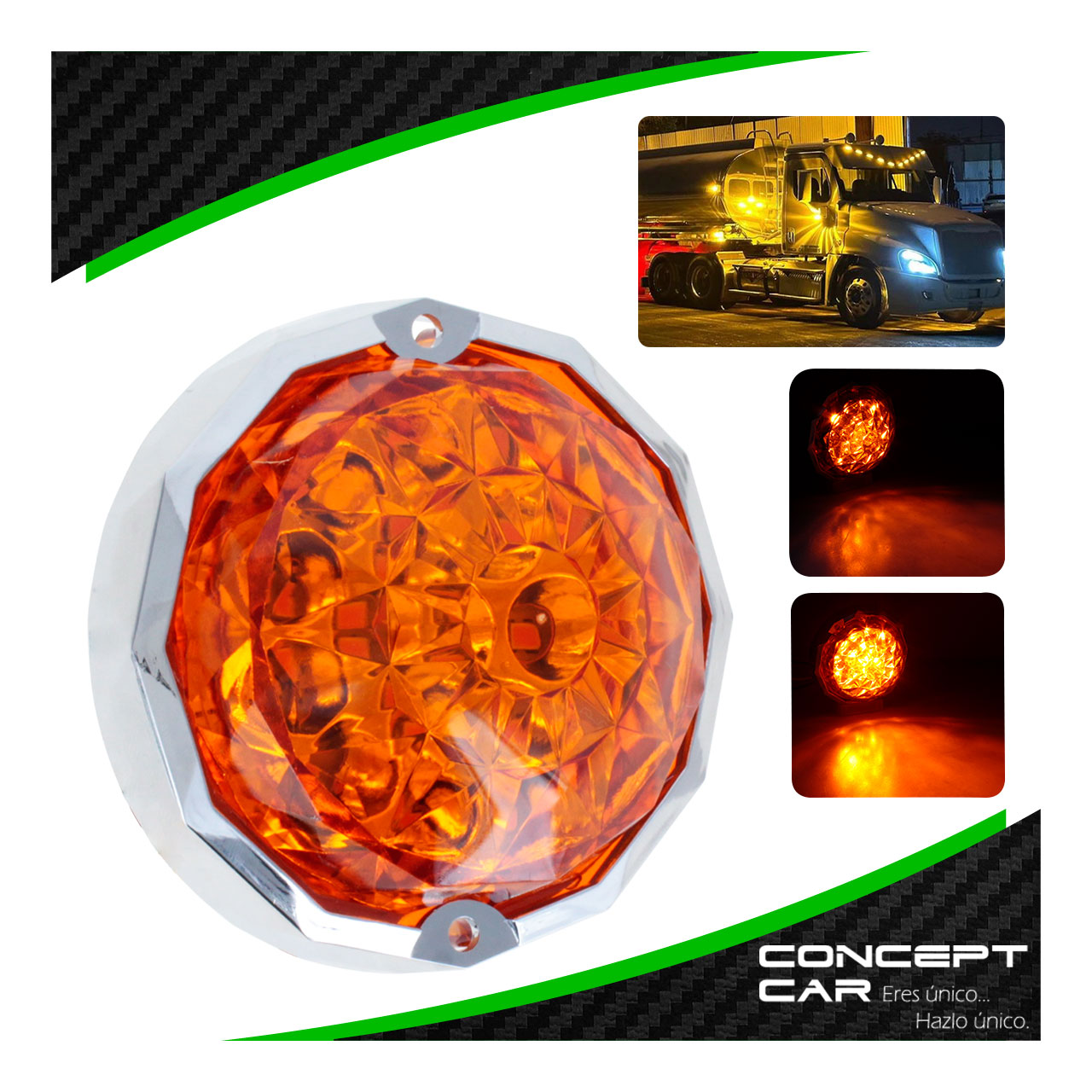 Plafon Redondo 7 Led Diamante Punta Zepelin Plano 12-24v