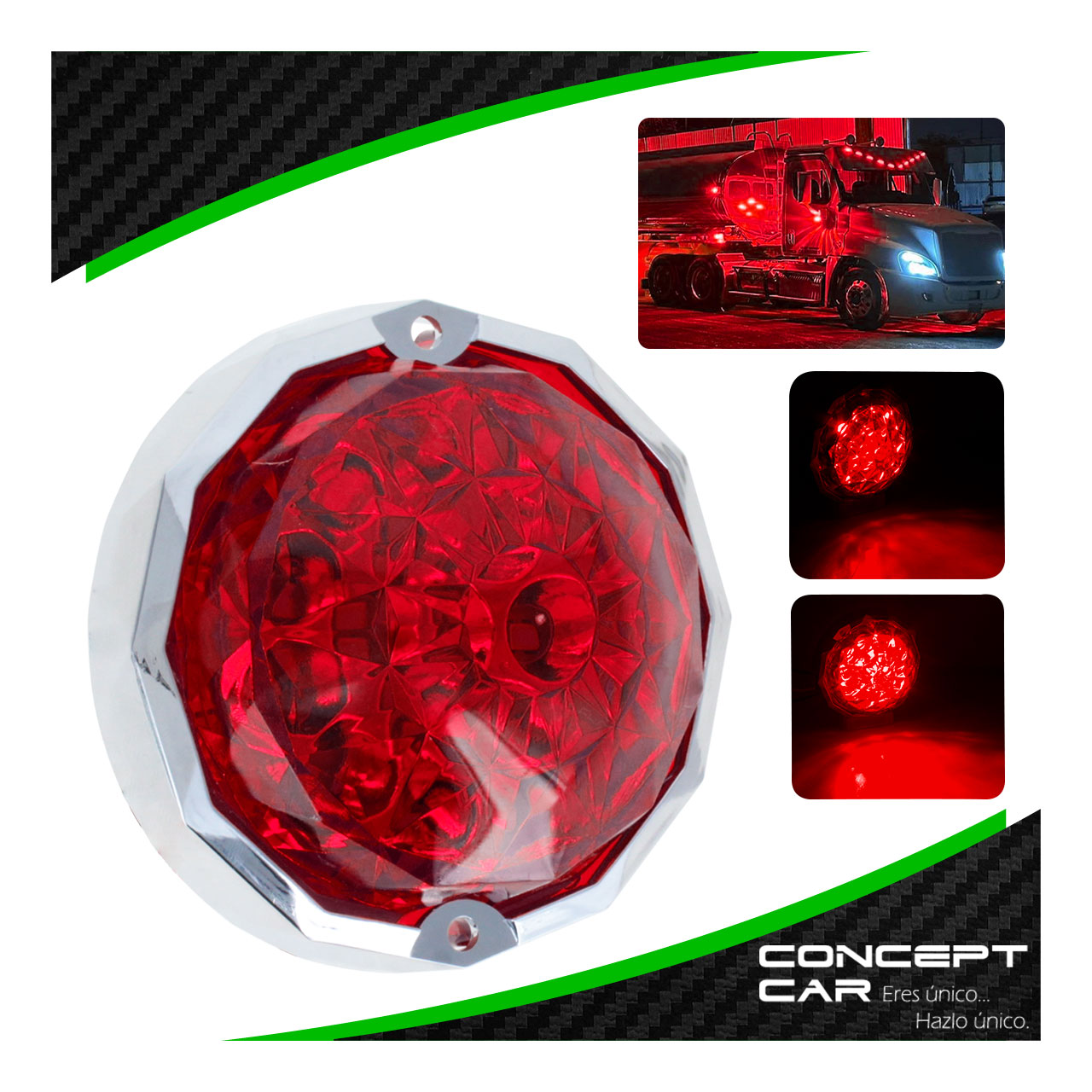 Plafon Redondo 7 Led Diamante Punta Zepelin Plano 12-24v