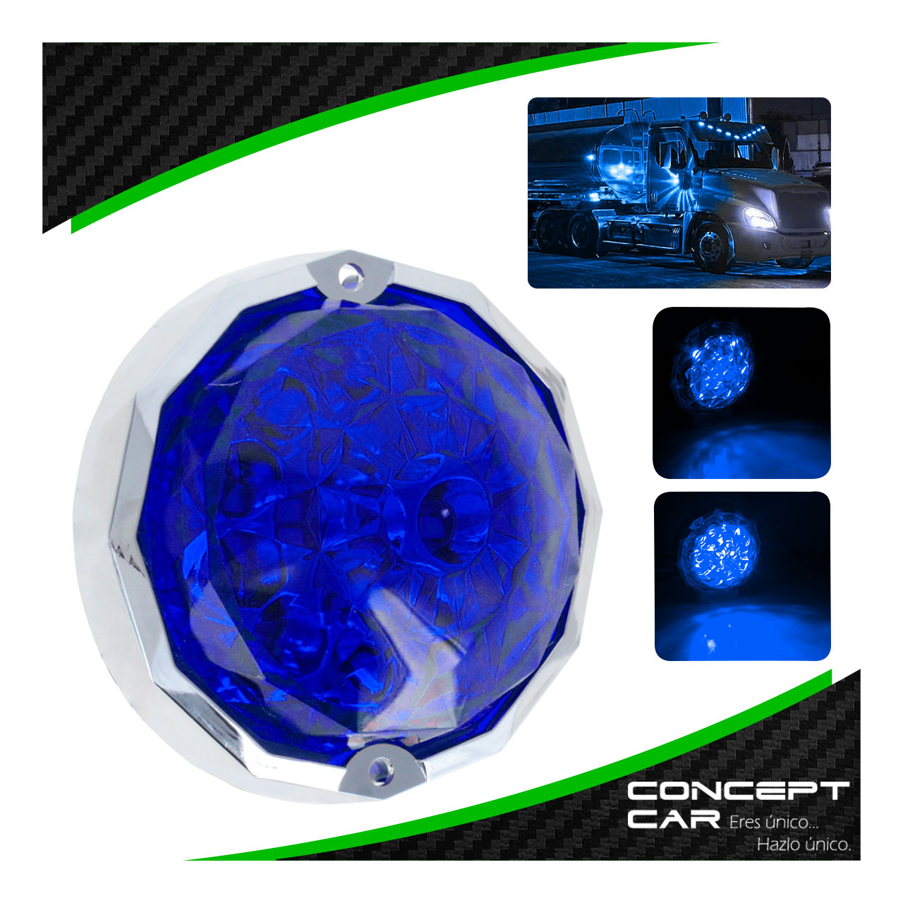 Plafon Redondo 7 Led Diamante Punta Zepelin Plano 12-24v