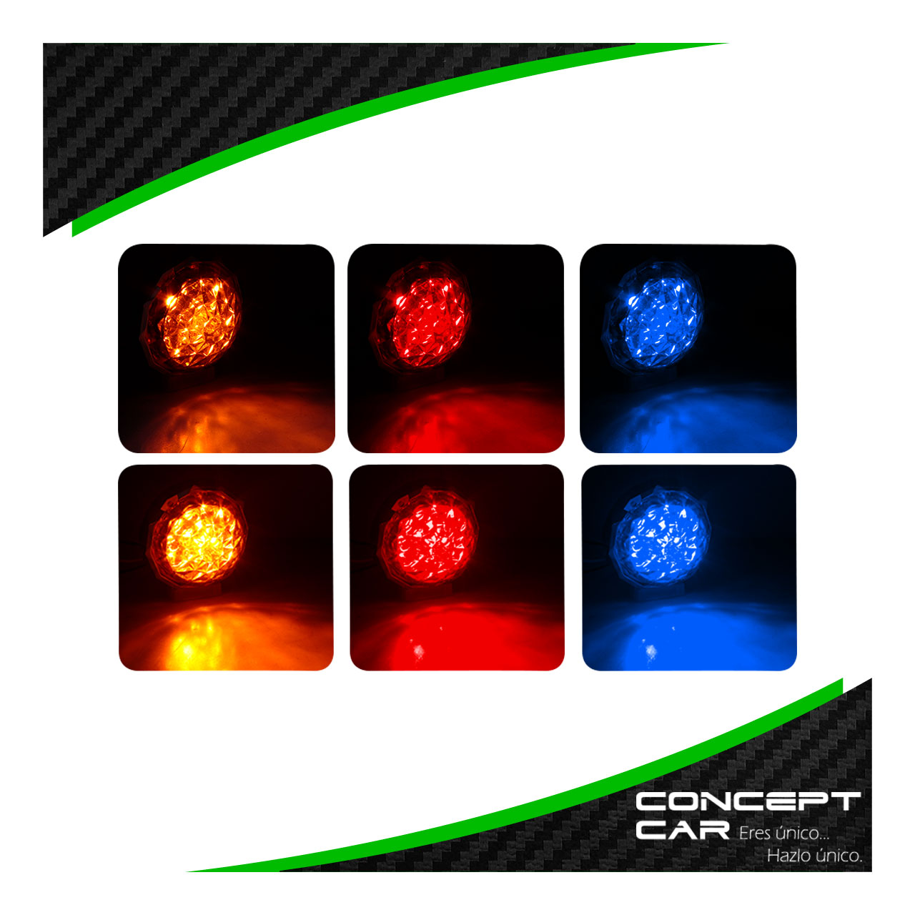 Plafon Redondo 7 Led Diamante Punta Zepelin Plano 12-24v