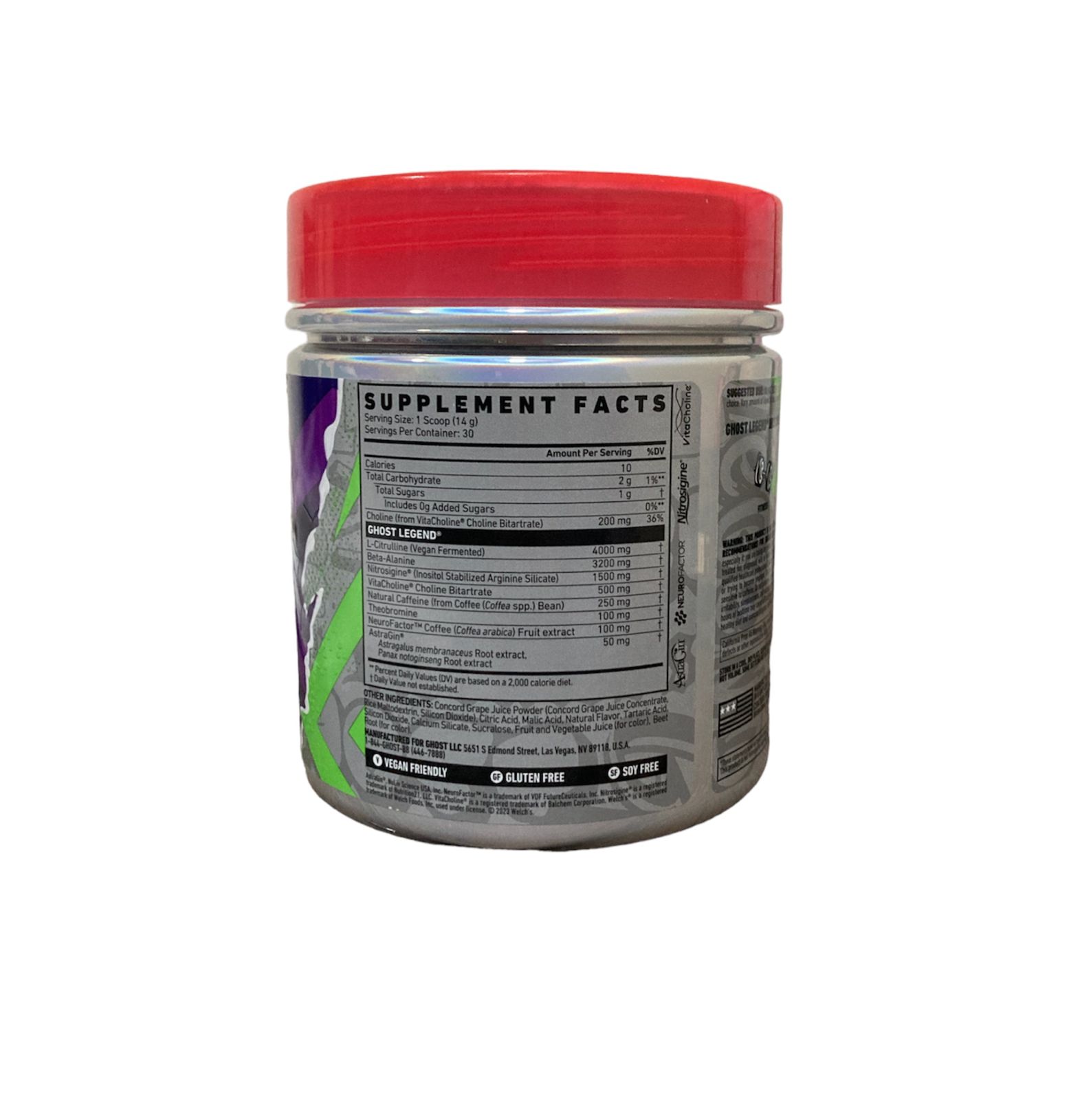 Pre entreno Ghost Legend 420 Gr 30 Serv Uva.