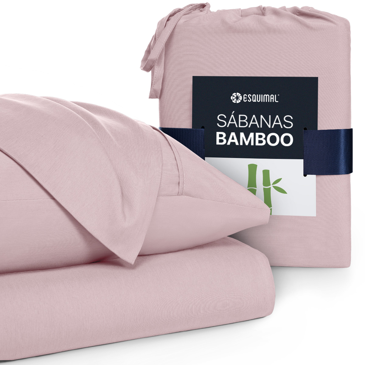 Sábanas Individual De Bambú / Bamboo Ultra Suaves Y Frescas Rosa ESQUIMAL.