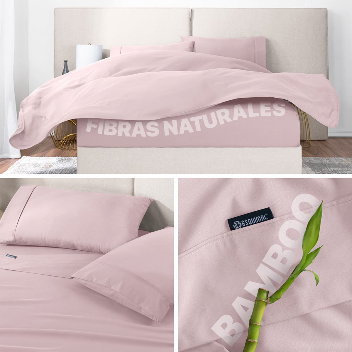 Sábanas Individual De Bambú / Bamboo Ultra Suaves Y Frescas Rosa ESQUIMAL.