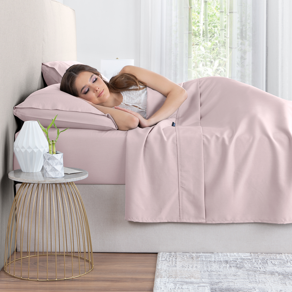 Sábanas Individual De Bambú / Bamboo Ultra Suaves Y Frescas Rosa ESQUIMAL.