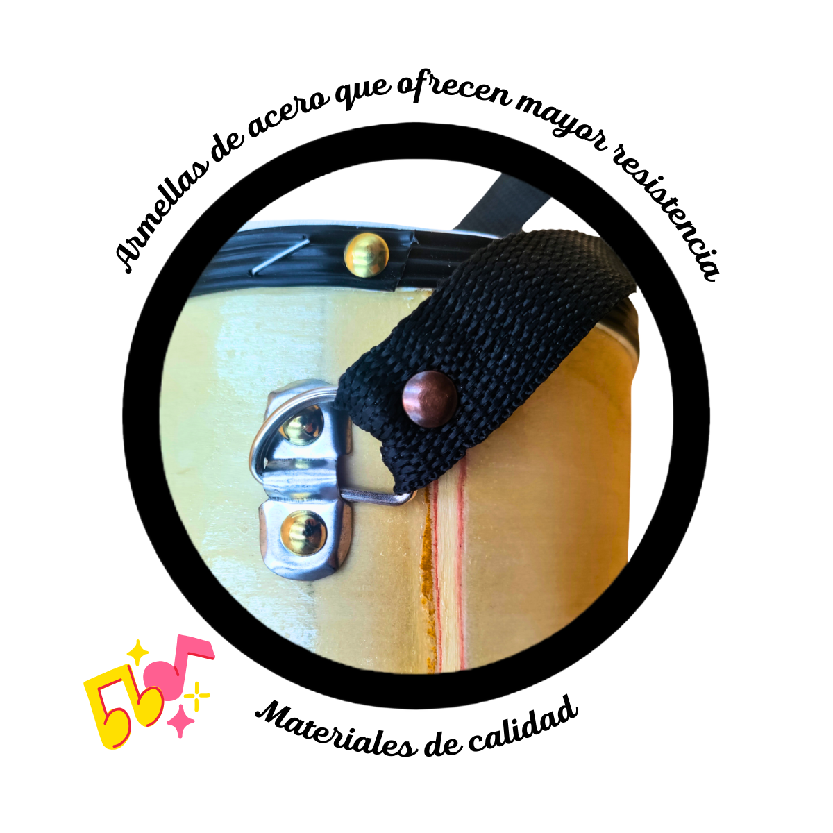 Instrumento Musical Tambor Didáctico Mediano #6: Madera, Piel y Sonido