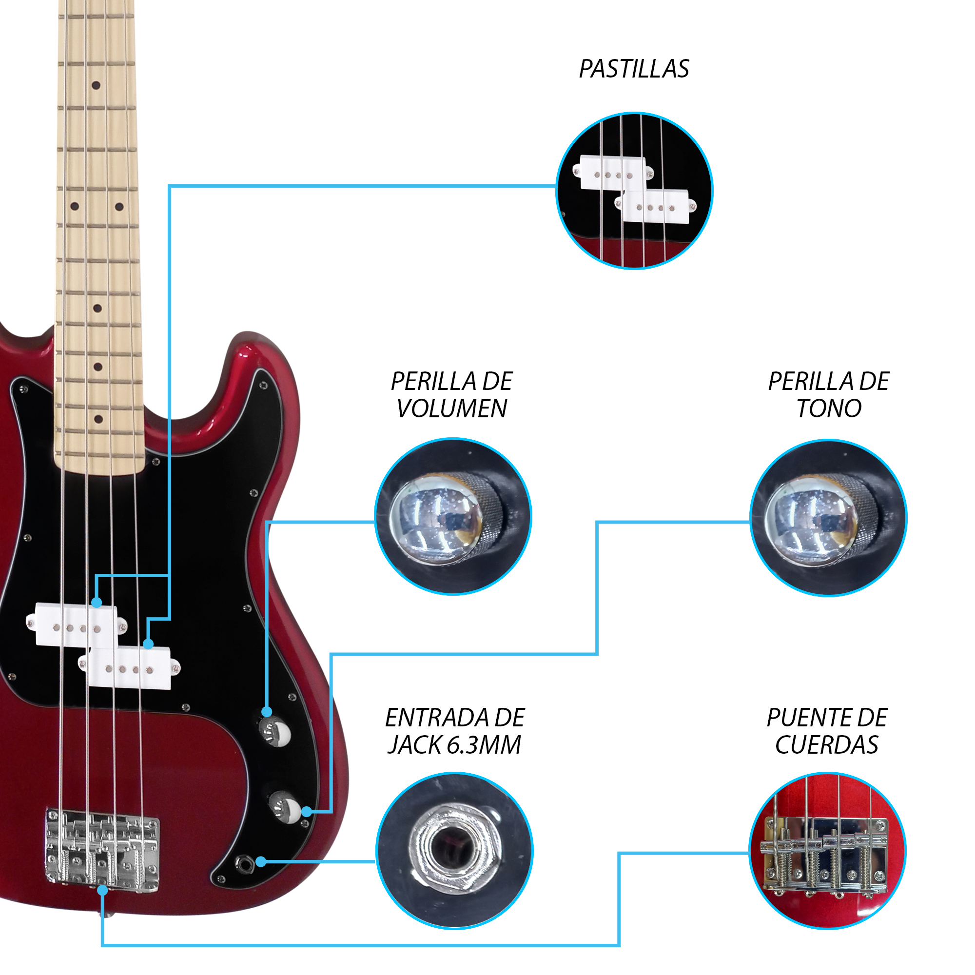 Paquete Bajo Electrico Jethro Series By Steelpro 502-sk