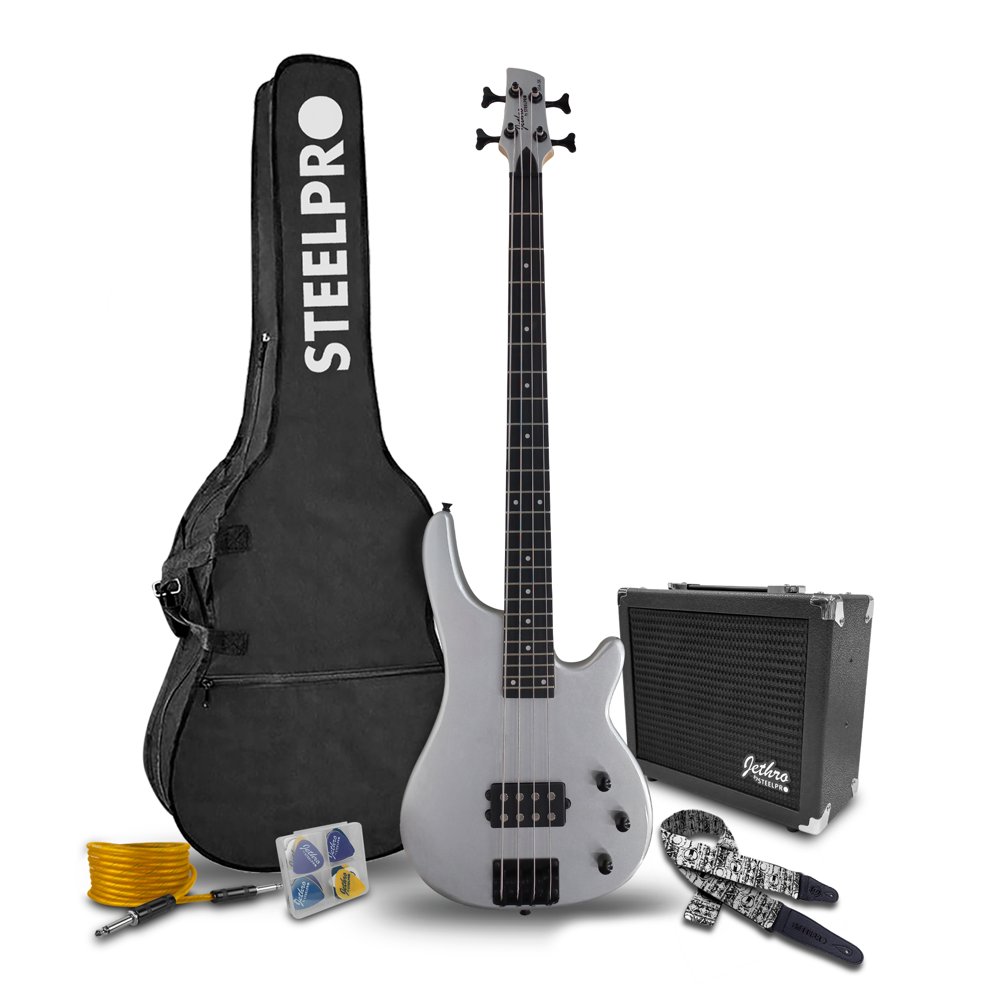 Paquete Bajo Electrico Jethro Series By Steelpro 504-sk