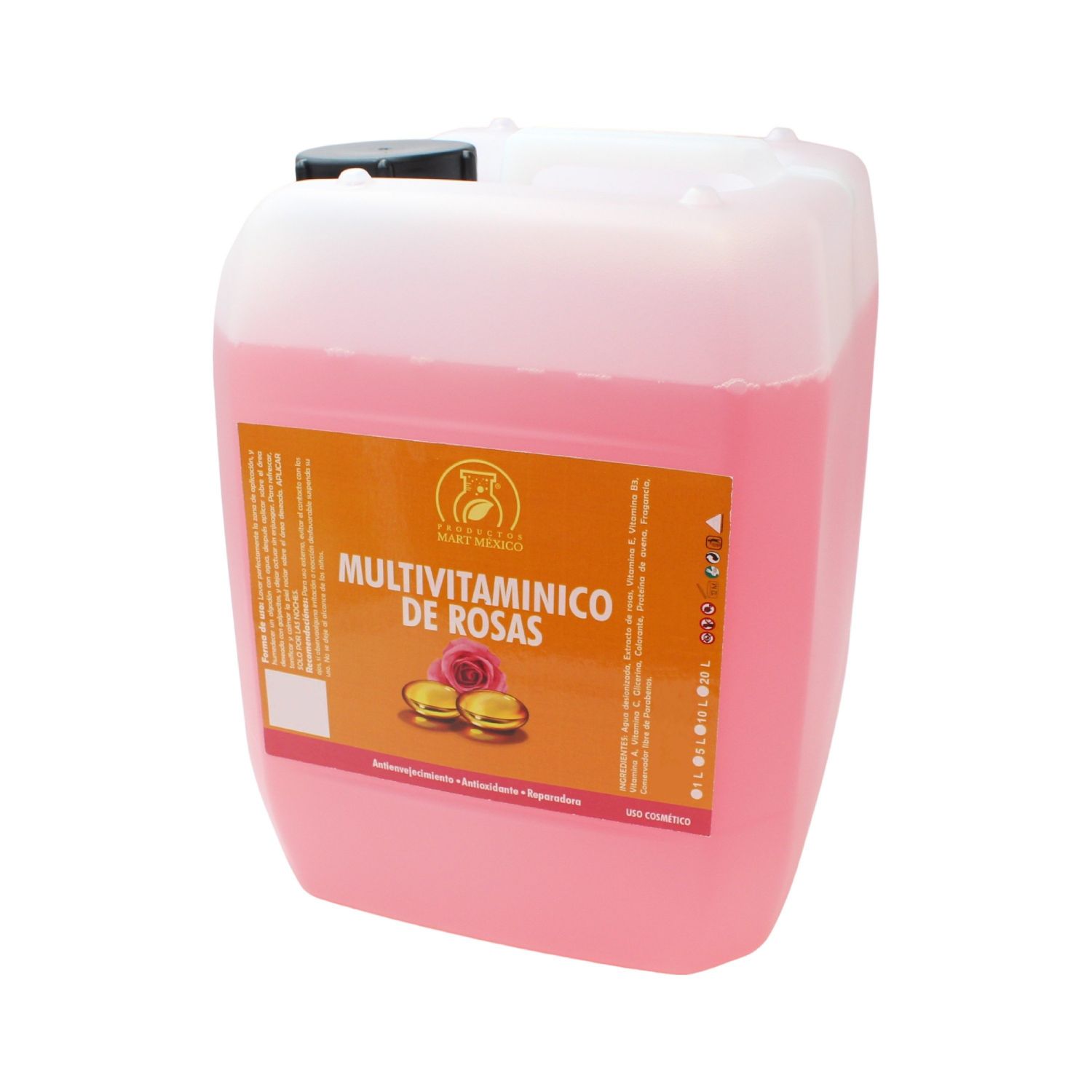 Tónico Facial Hidratante Multivitaminico De Rosas 10 litros