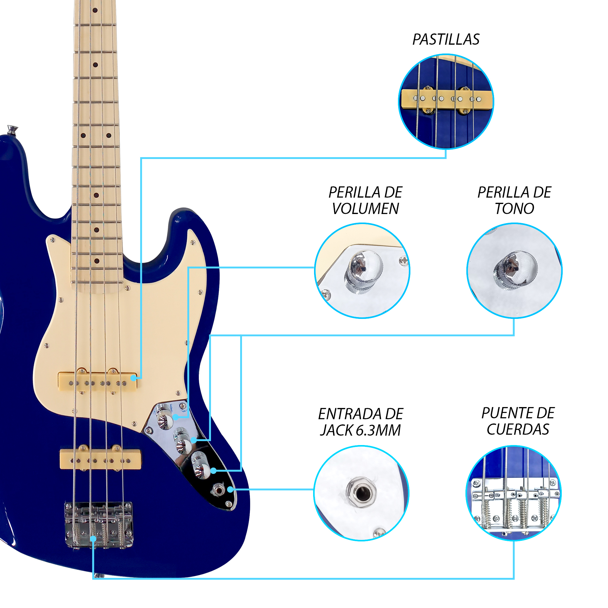 Paquete Bajo Electrico Jethro Series By Steelpro 506-sk