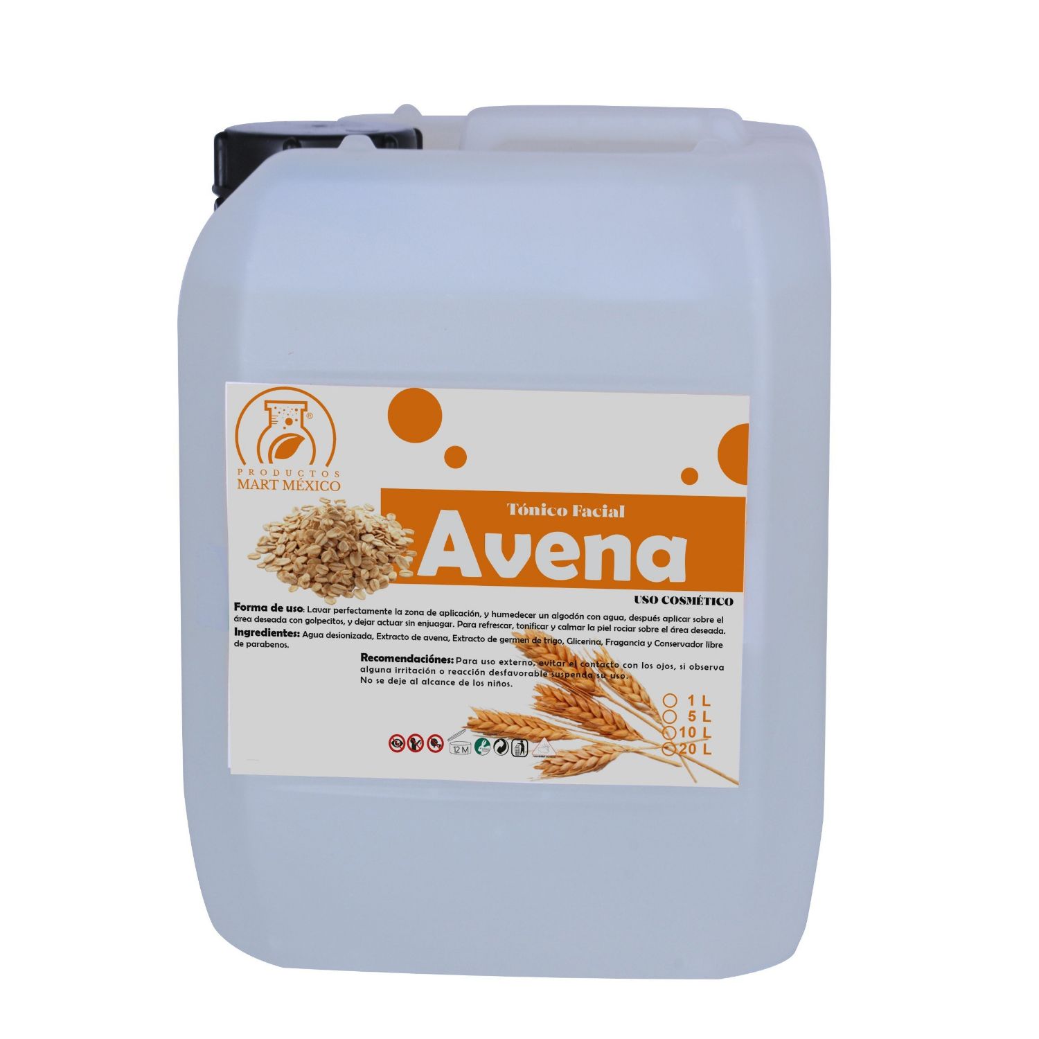 Tónico De Avena Hidratante Facial 5 litros