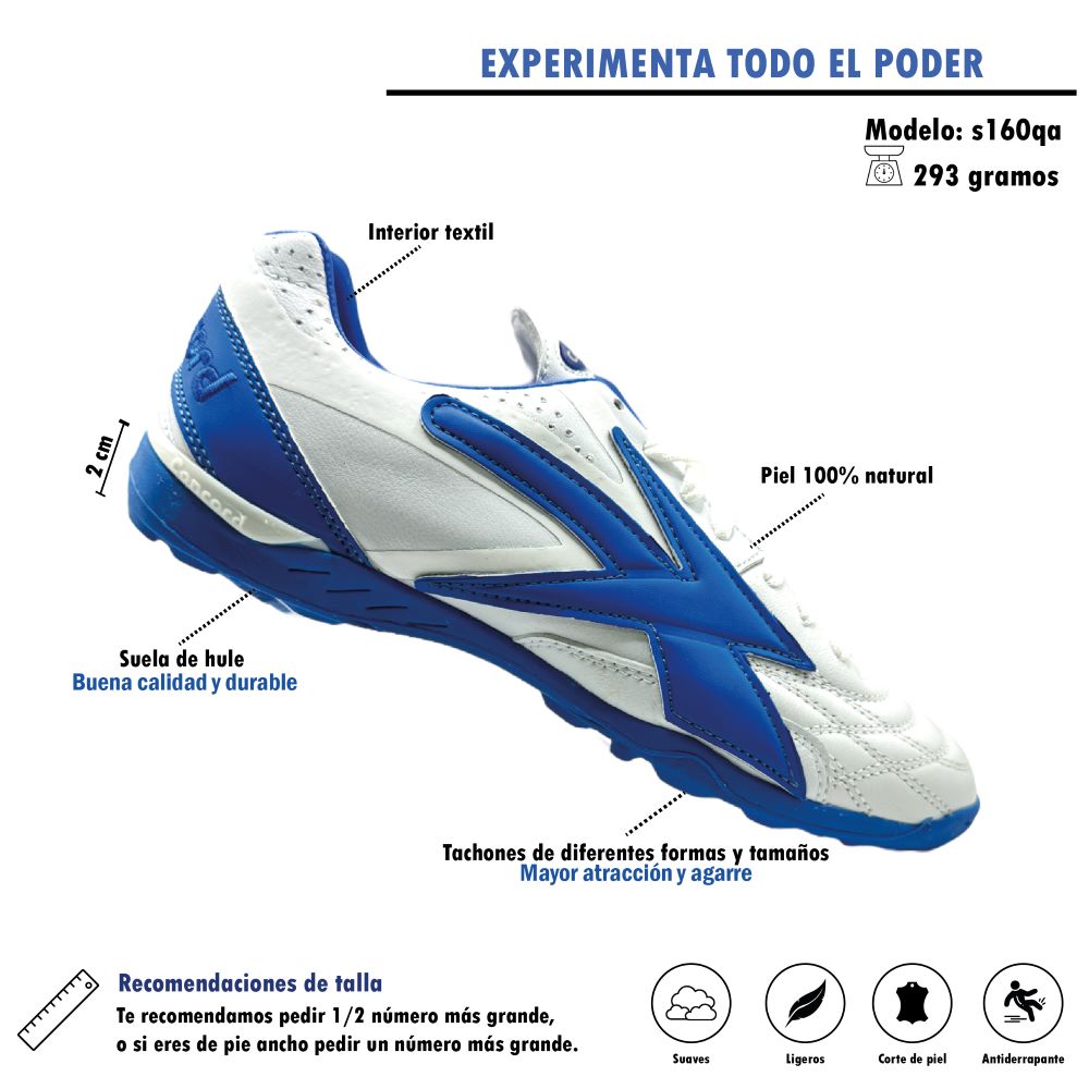 Concord Tenis Futbol Rapido Turf Blanco/Azul Para Hombre S160qa.
