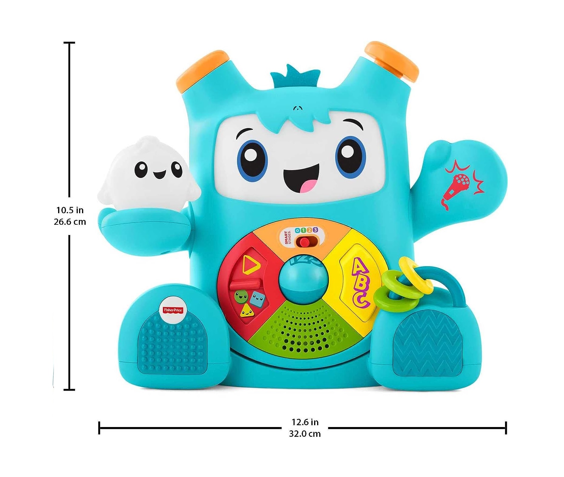 Fisher Price Rocki ¡Aprende, Baila y Graba! Más de 100 Canciones, Sonido, Melodias y Frases 6-36M