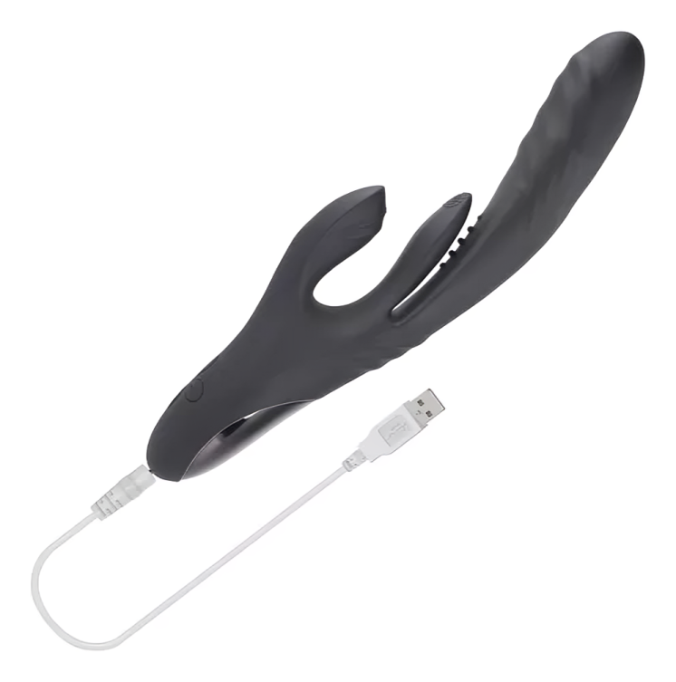 Vibrador Triple Estimulador Clitoral Anal & Vaginal Recargable