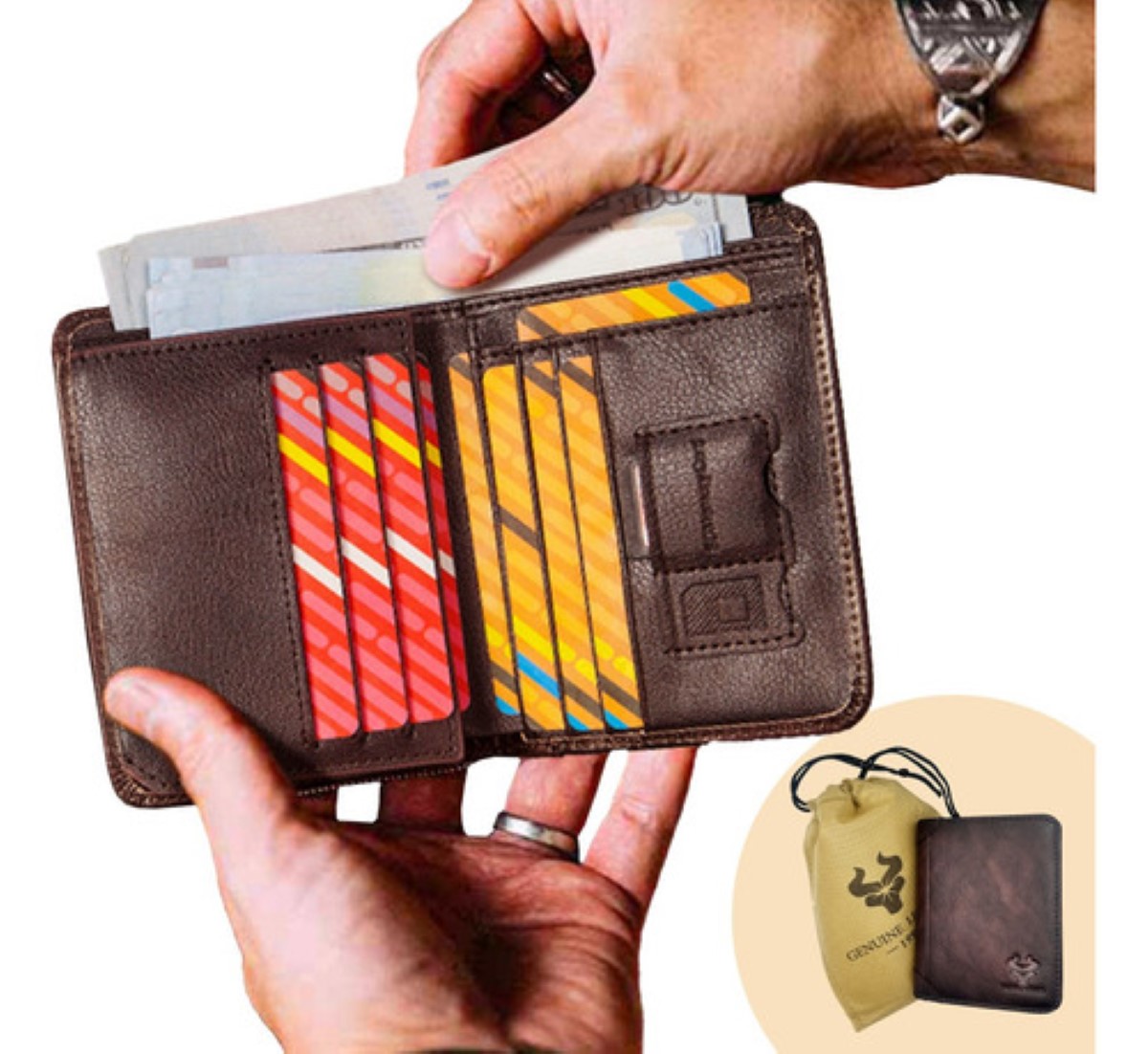 Rfid Carteras Para Caballero De Piel Carteras Para Hombre Cartera