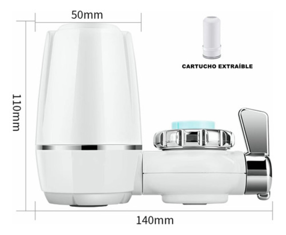 Filtro De Agua Hogar Mini -elimina Cloro/filtrante Adicional gris