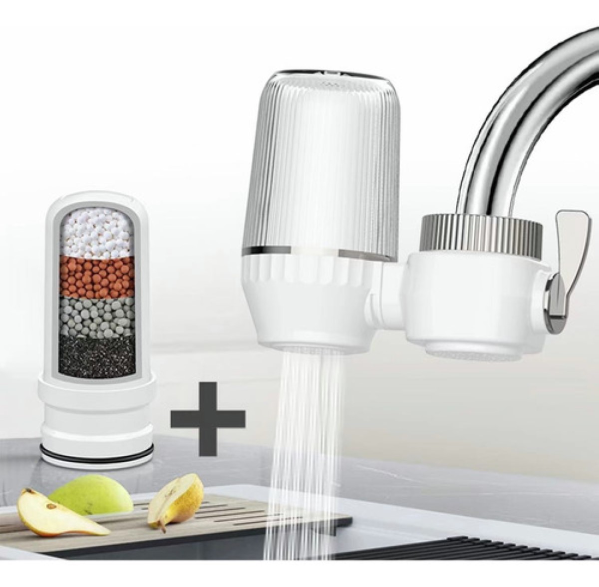 Filtro De Agua Hogar Mini -elimina Cloro/filtrante Adicional gris