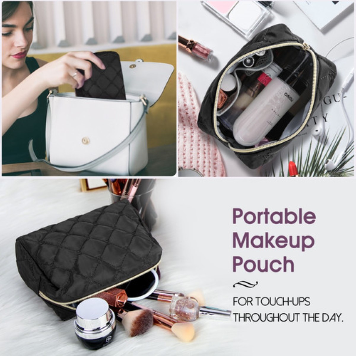 Cosmetiquera Neceser Estuches Maquillaje Neceser Viaje 2pc negro