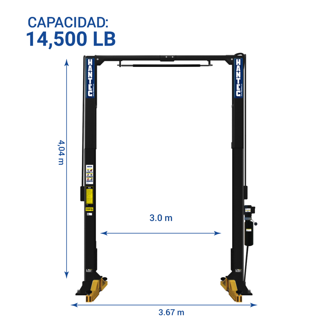 Rampa Automotriz 2 Postes Portería Hevy Duty 14,500Lbs 220v