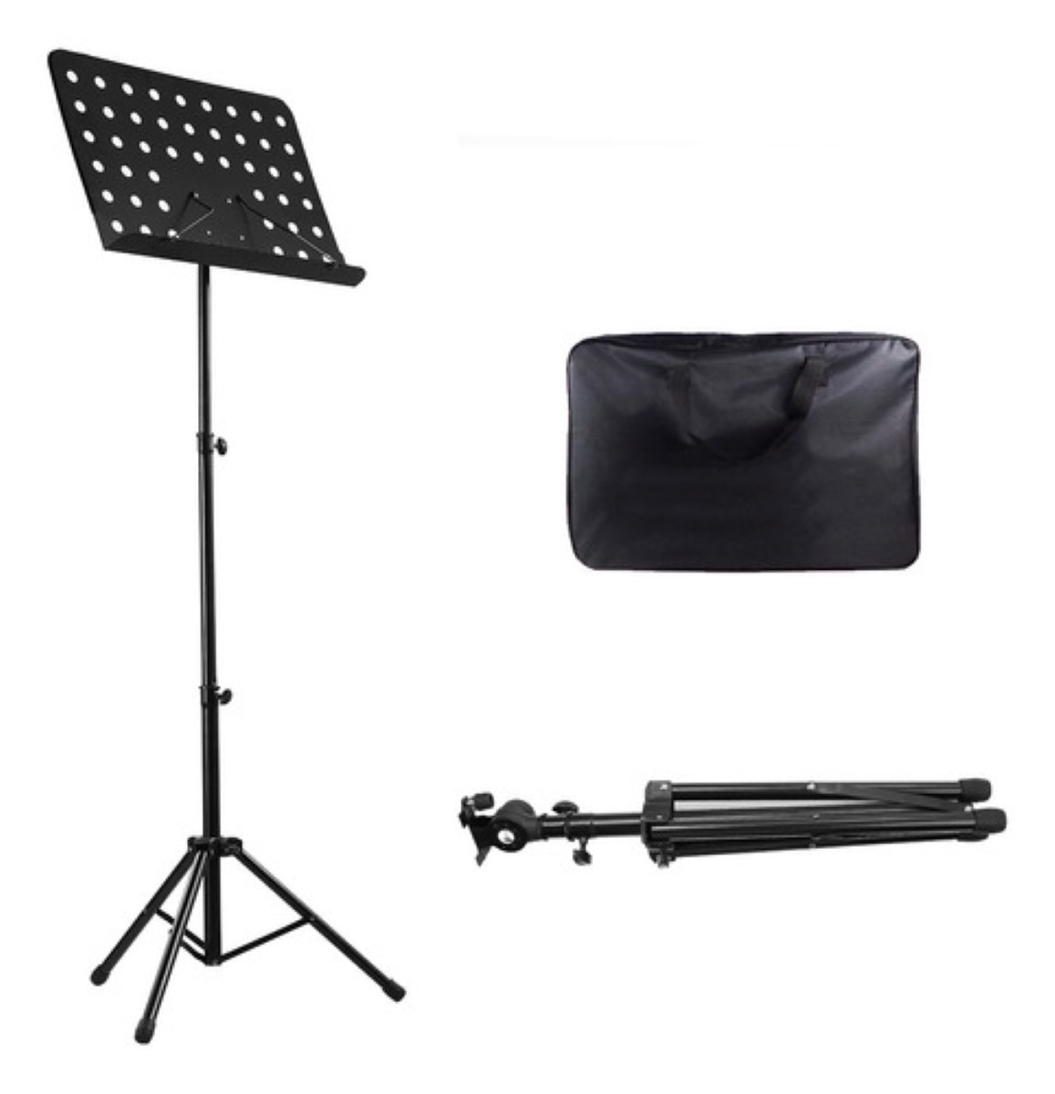 Atril Para Partituras Ajustable Reforzado Portátil/funda negro