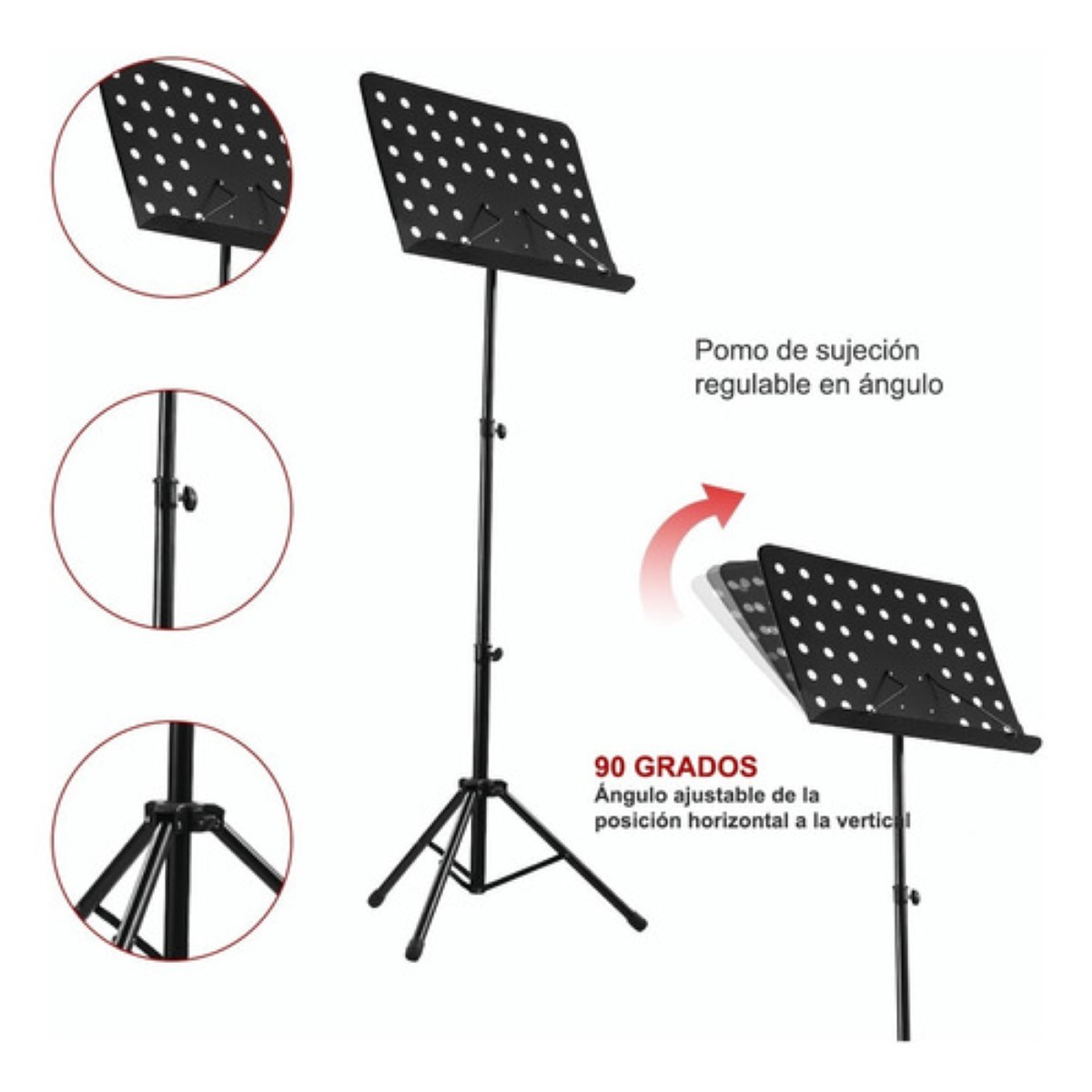 Atril Para Partituras Ajustable Reforzado Portátil/funda negro