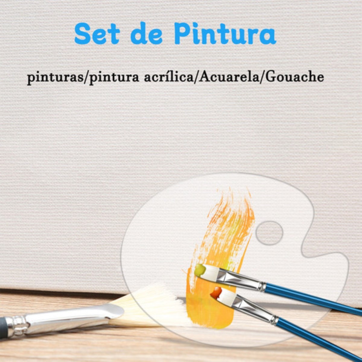 15 Pcs Pinturas Oleo Lienzo Para Pintar Y 10 Pinceles BLANCO