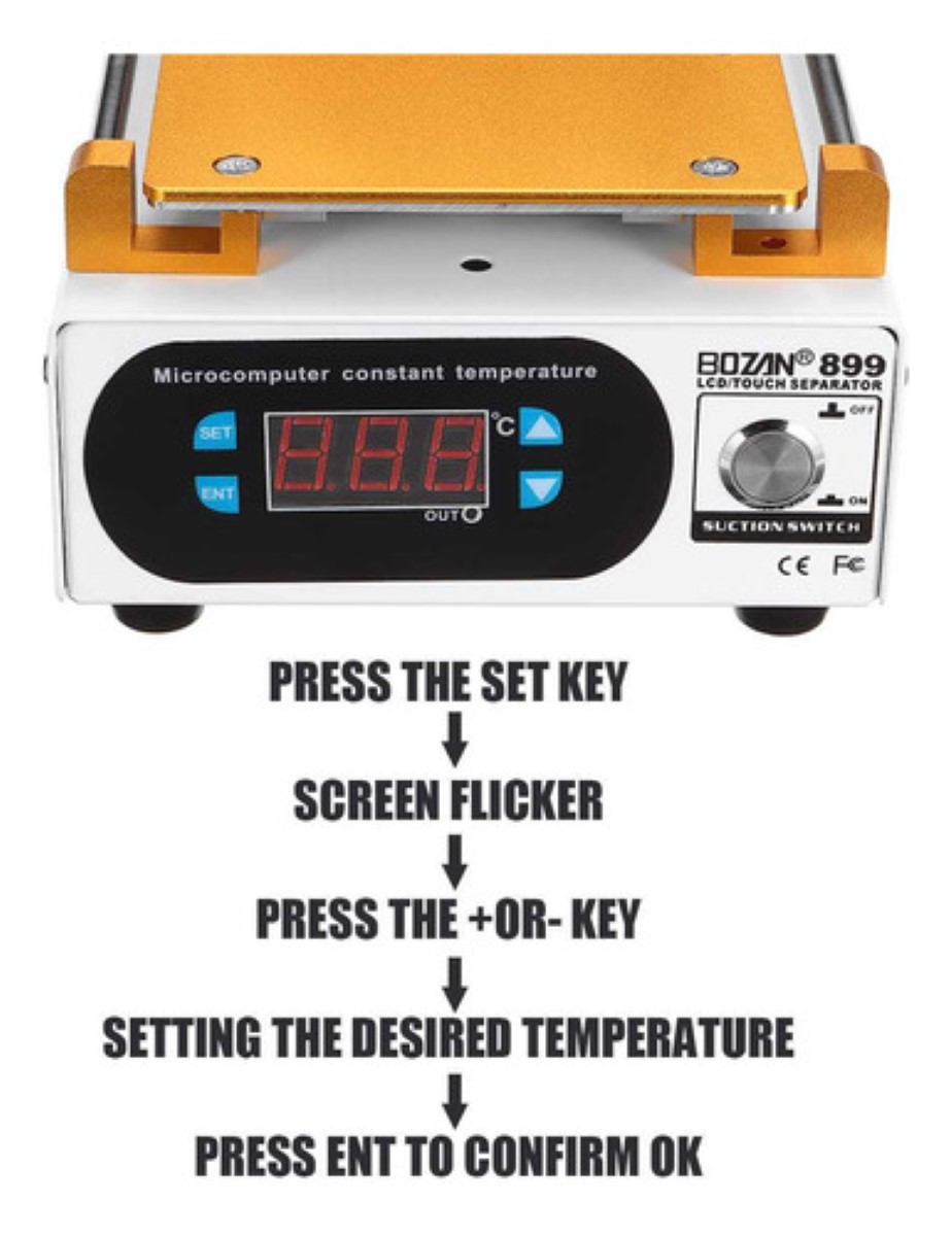 Máquina Plancha Separadora De Pantalla Táctil Lcd De 7 550w Blanco