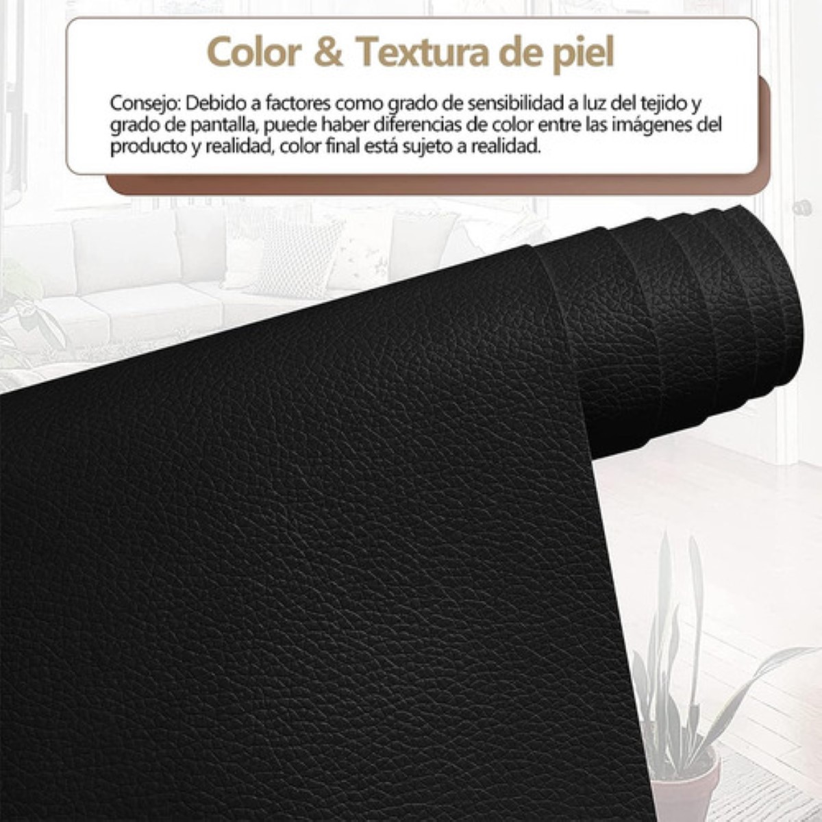 2pcs Parche Autoadhesivo Para Reparación De Vinilo O Cuero NEGRO