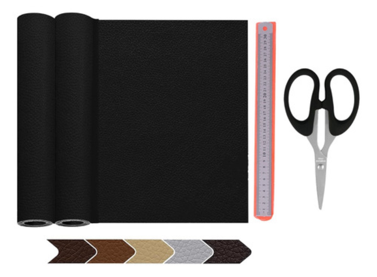 2pcs Parche Autoadhesivo Para Reparación De Vinilo O Cuero NEGRO