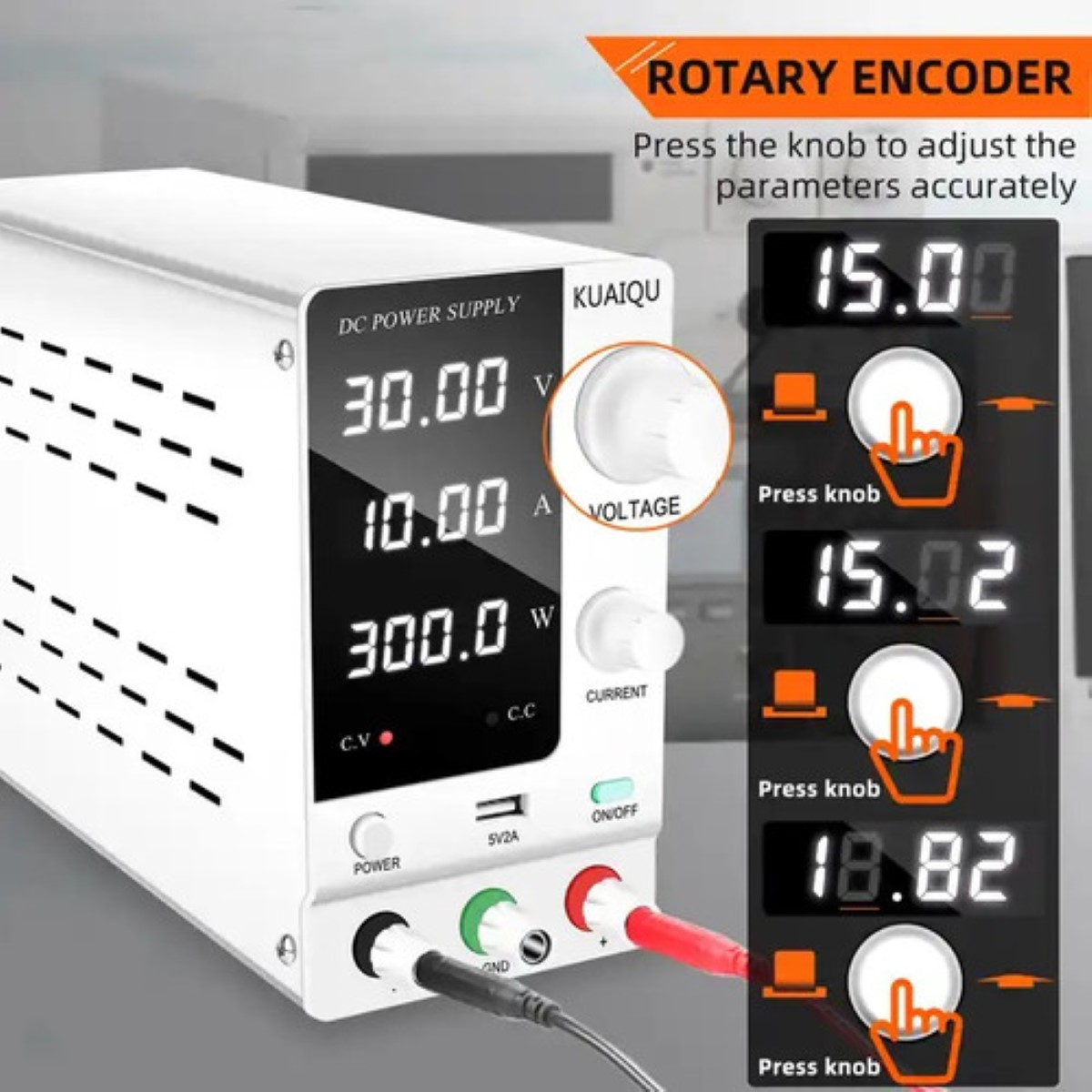 Fuente De Alimentación Regulada Laboratorio 110v 10a-30v blanco