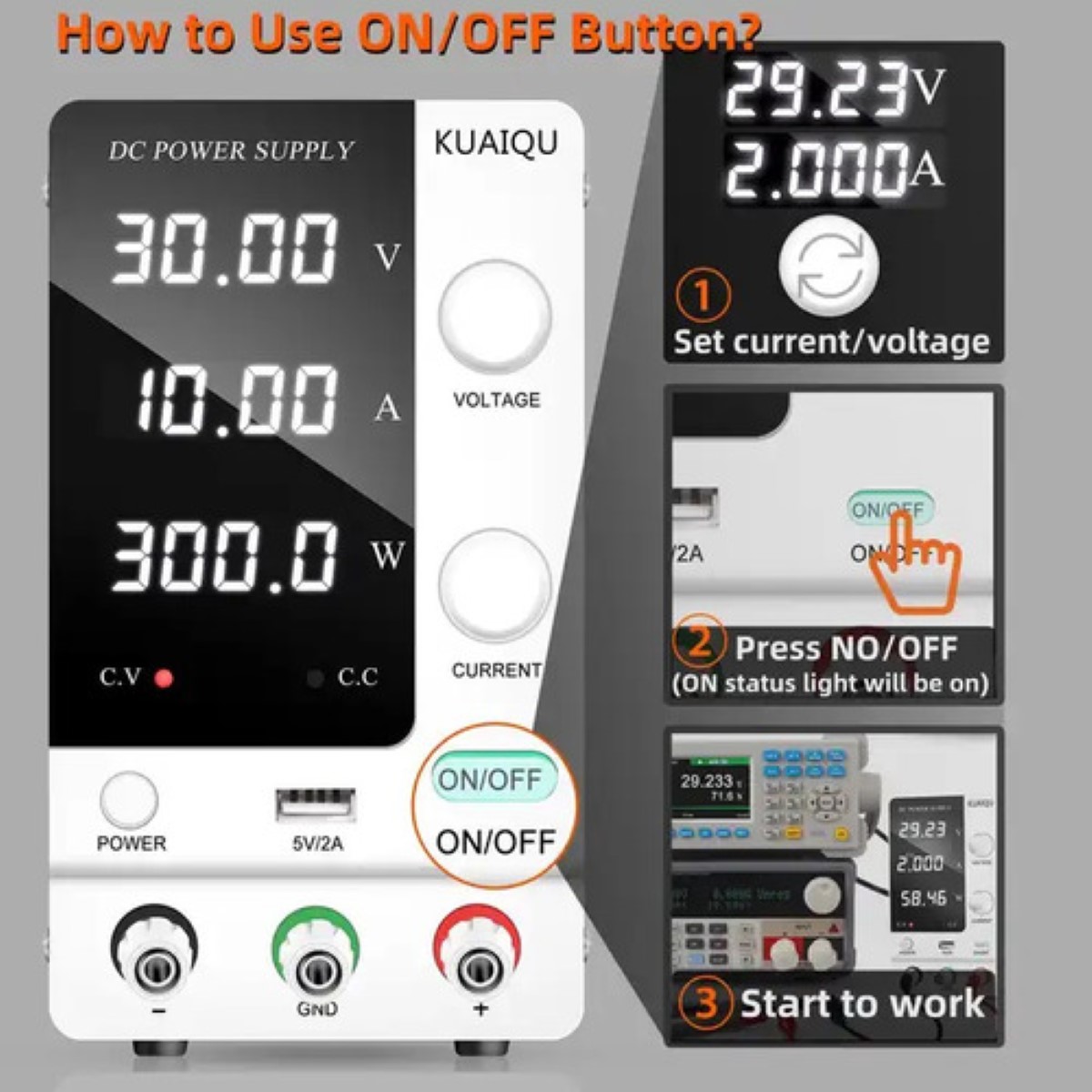 Fuente De Alimentación Regulada Laboratorio 110v 10a-30v blanco