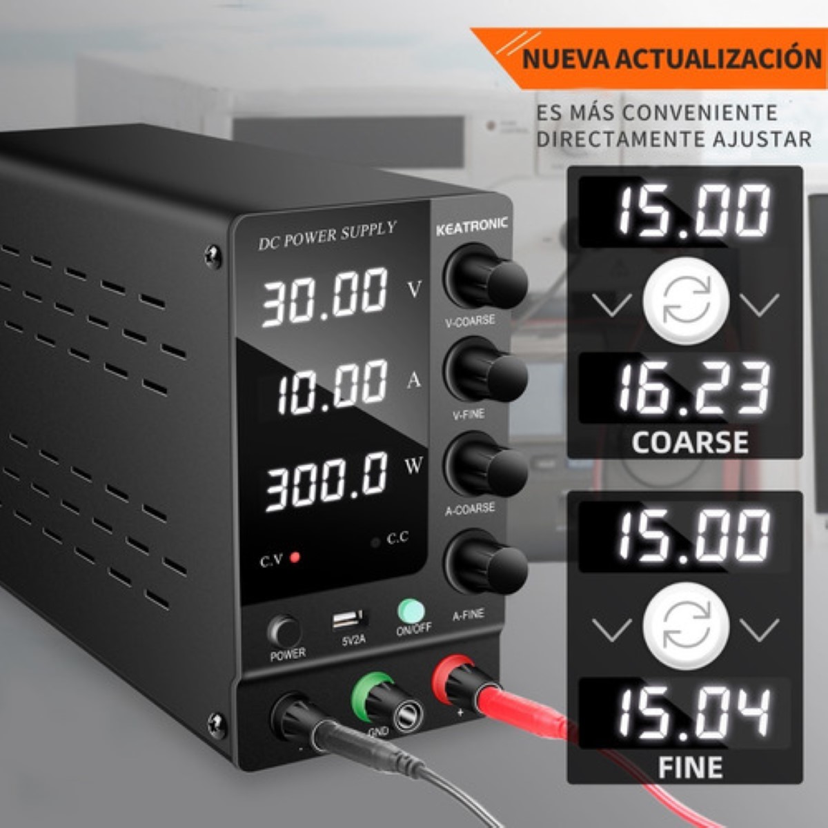 Fuente De Alimentación Regulable Laboratorio negro