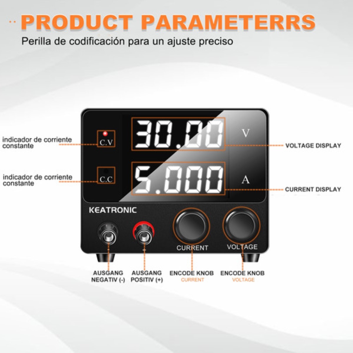 30v/5a Fuente Alimentación Regulable Laboratorio negro