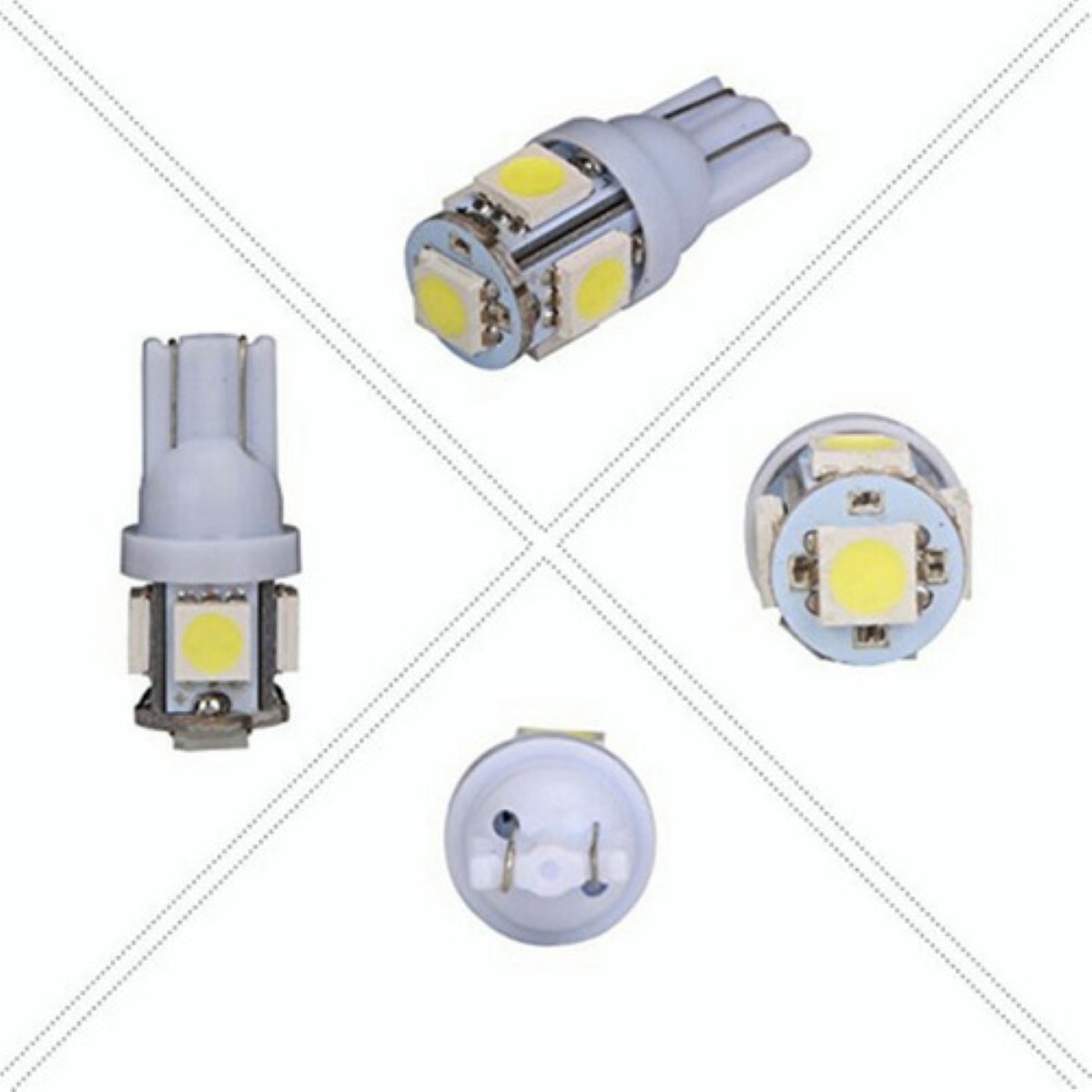 10 Piezas Foco Pellizco 5 Leds 5050 T10-158 Blanco