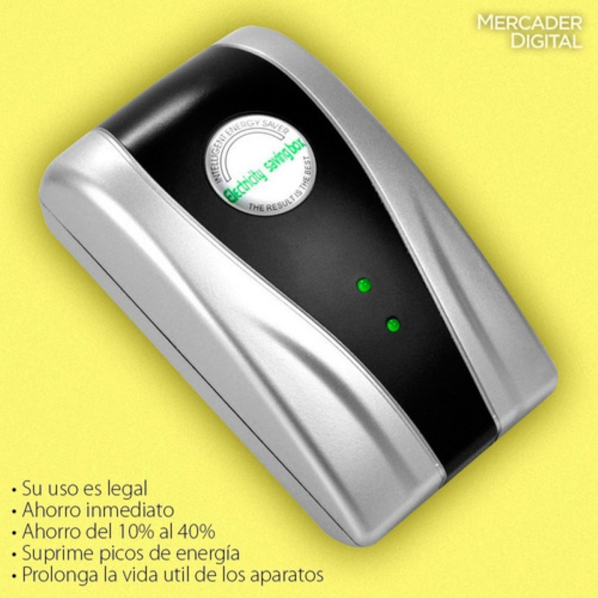 Ahorrador De Electricidad Luz Energía Ahorra Hasta Un 40% Gris/Negro