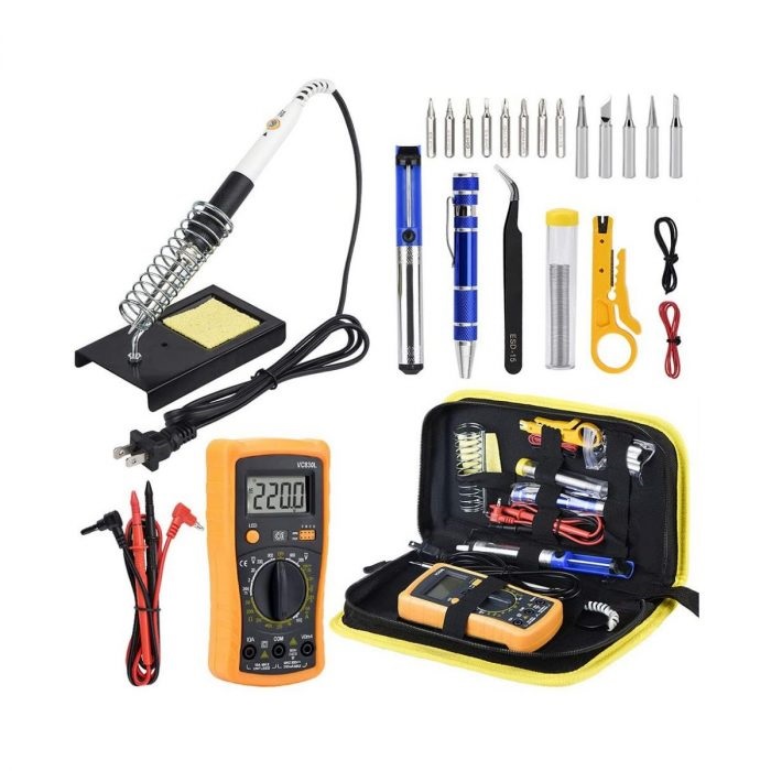 Kit De Soldador Eléctrico C/herramientas, Puntas, Multímetro Locsee