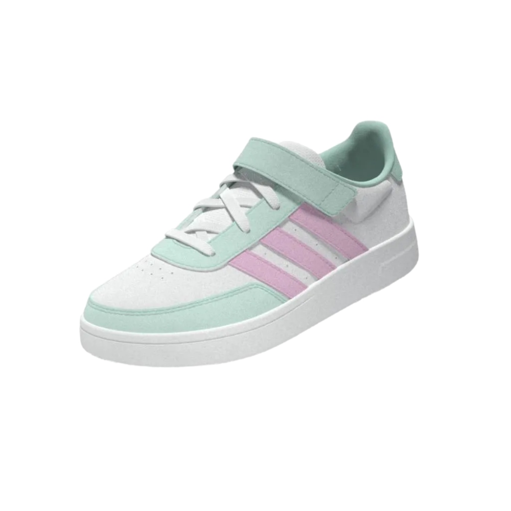 Tenis Casual Adidas Breaknet 2.0 EL K Blanco/Verde/Rosa IF6207 Niña.