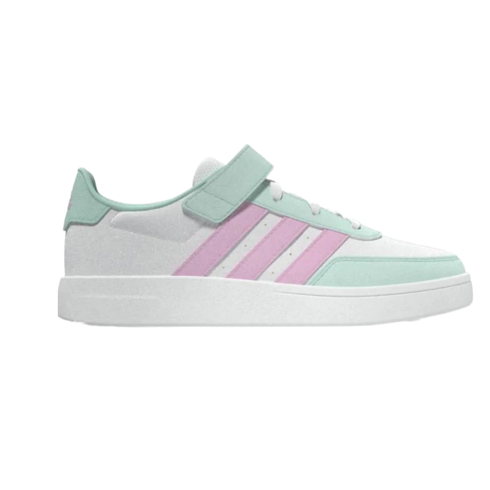 Tenis Casual Adidas Breaknet 2.0 EL K Blanco/Verde/Rosa IF6207 Niña.