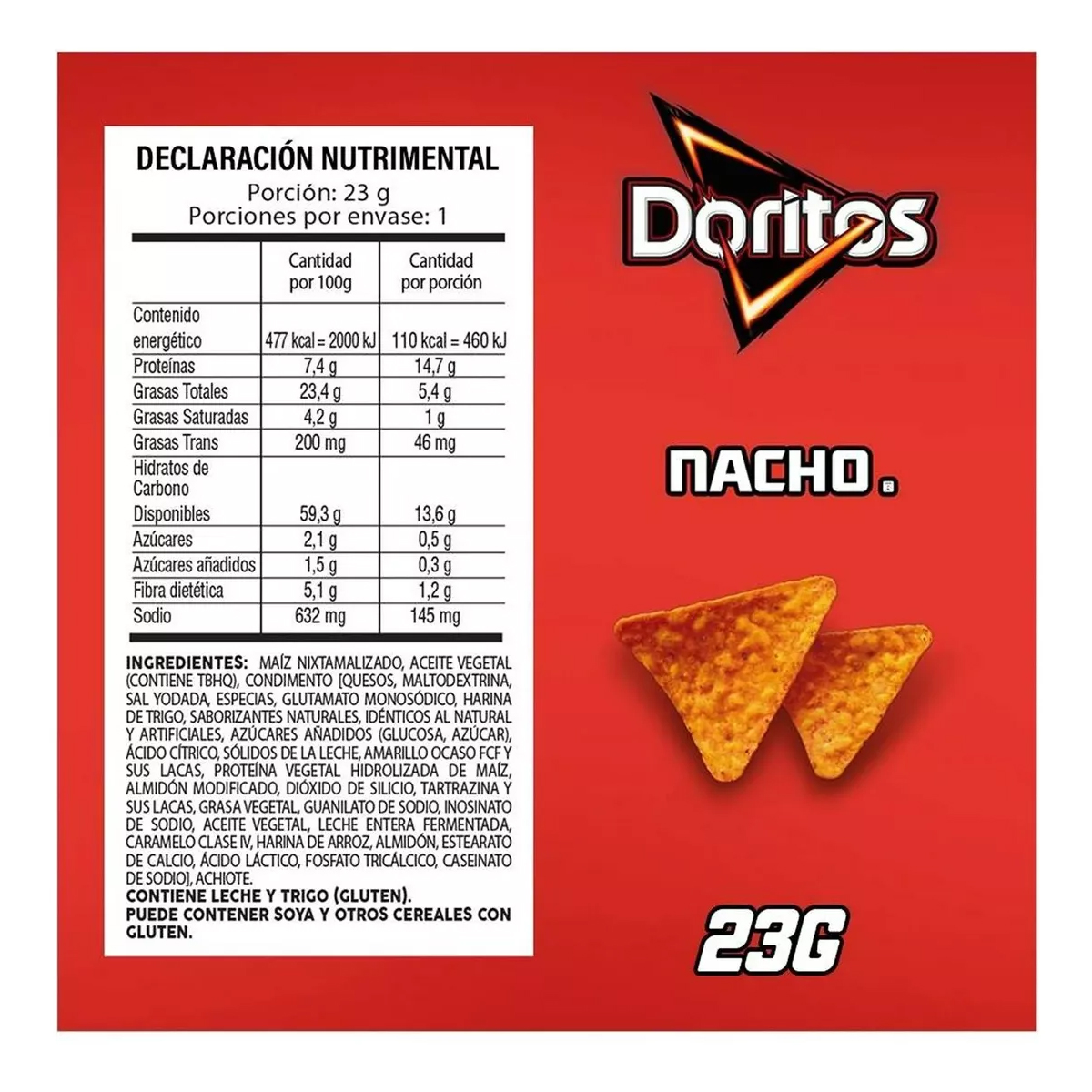 Sabritas Doritos Nacho 18 Piezas de 23 gramos c/u