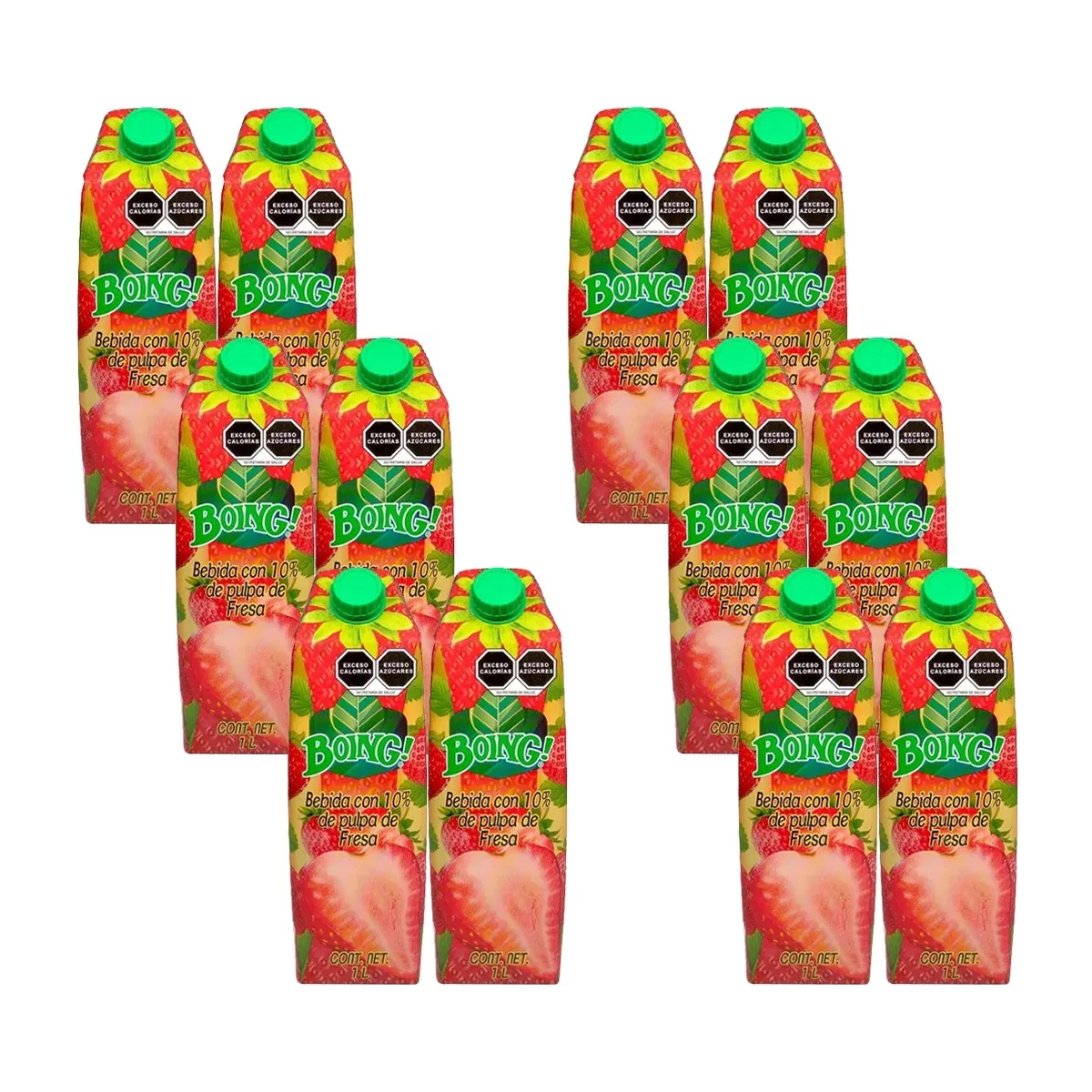 Bebida Boing 1 Litro Sabor Fresa - 12 Piezas
