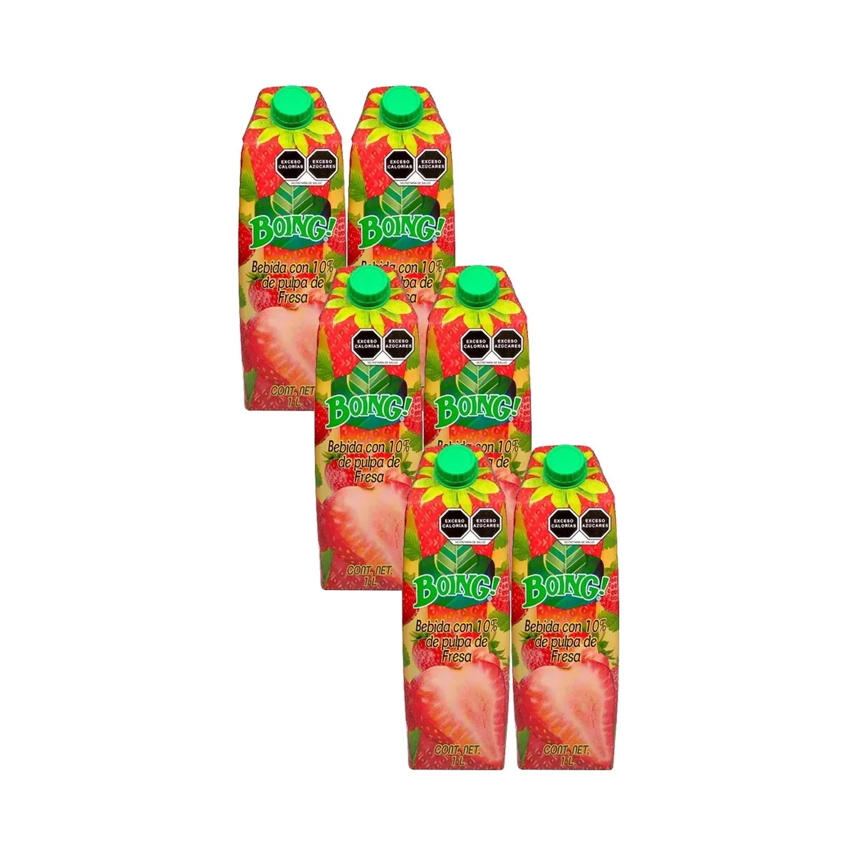 Bebida Boing 1 Litro Sabor Fresa - 6 Piezas