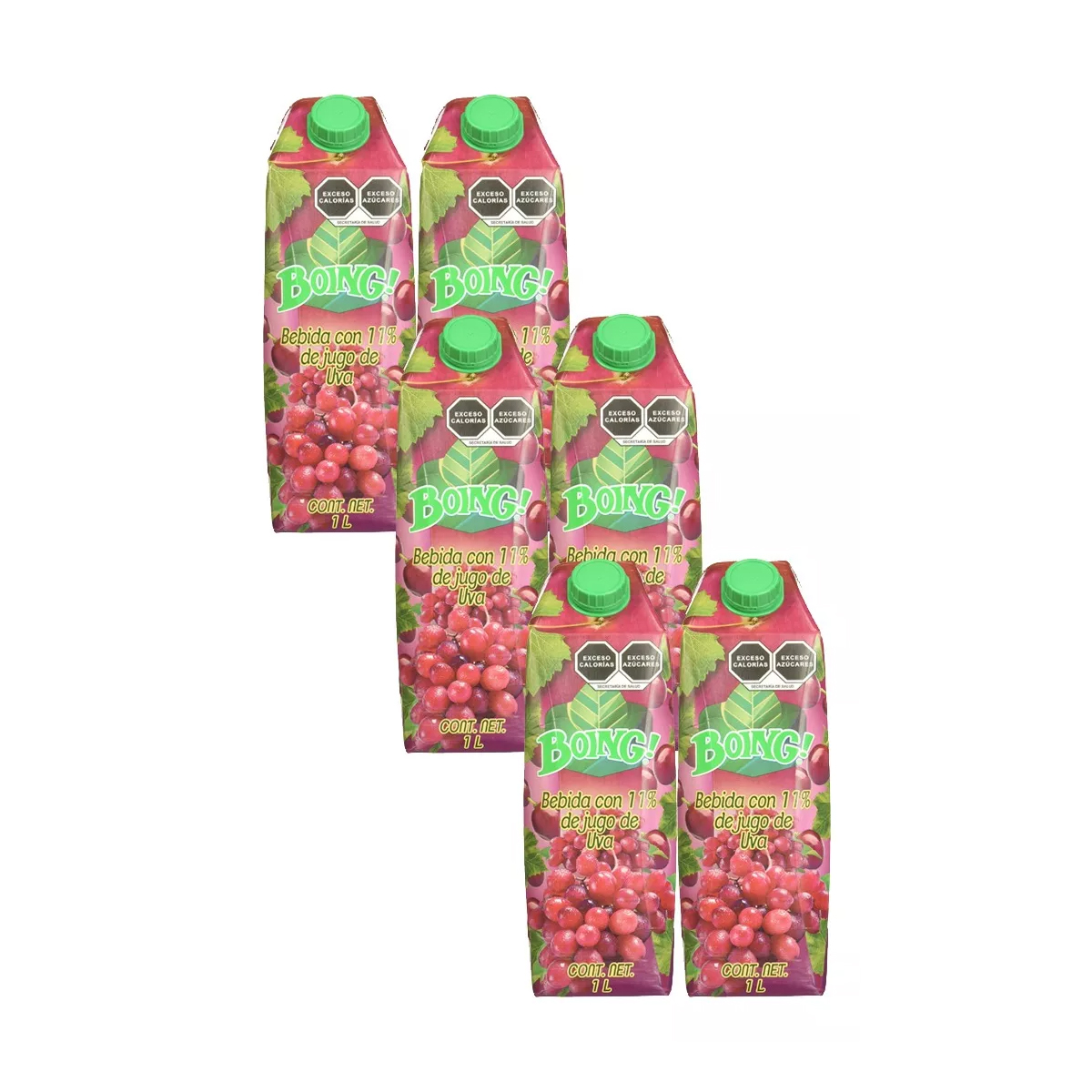 Bebida Boing 1 Litro Sabor Uva - 6 Piezas