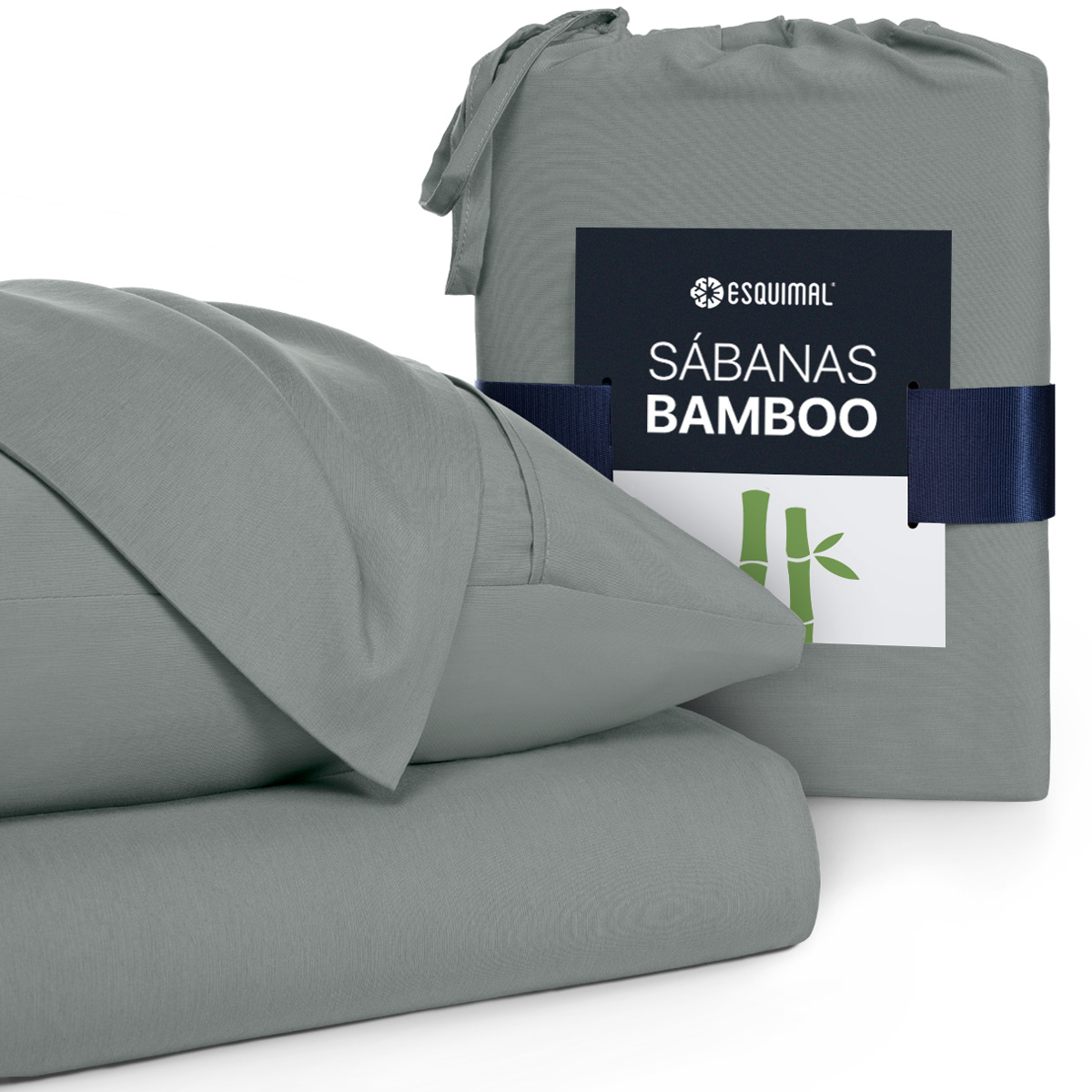 Sábanas Queen Size De Bambú / Bamboo Ultra Suaves Y Frescas Gris ESQUIMAL.