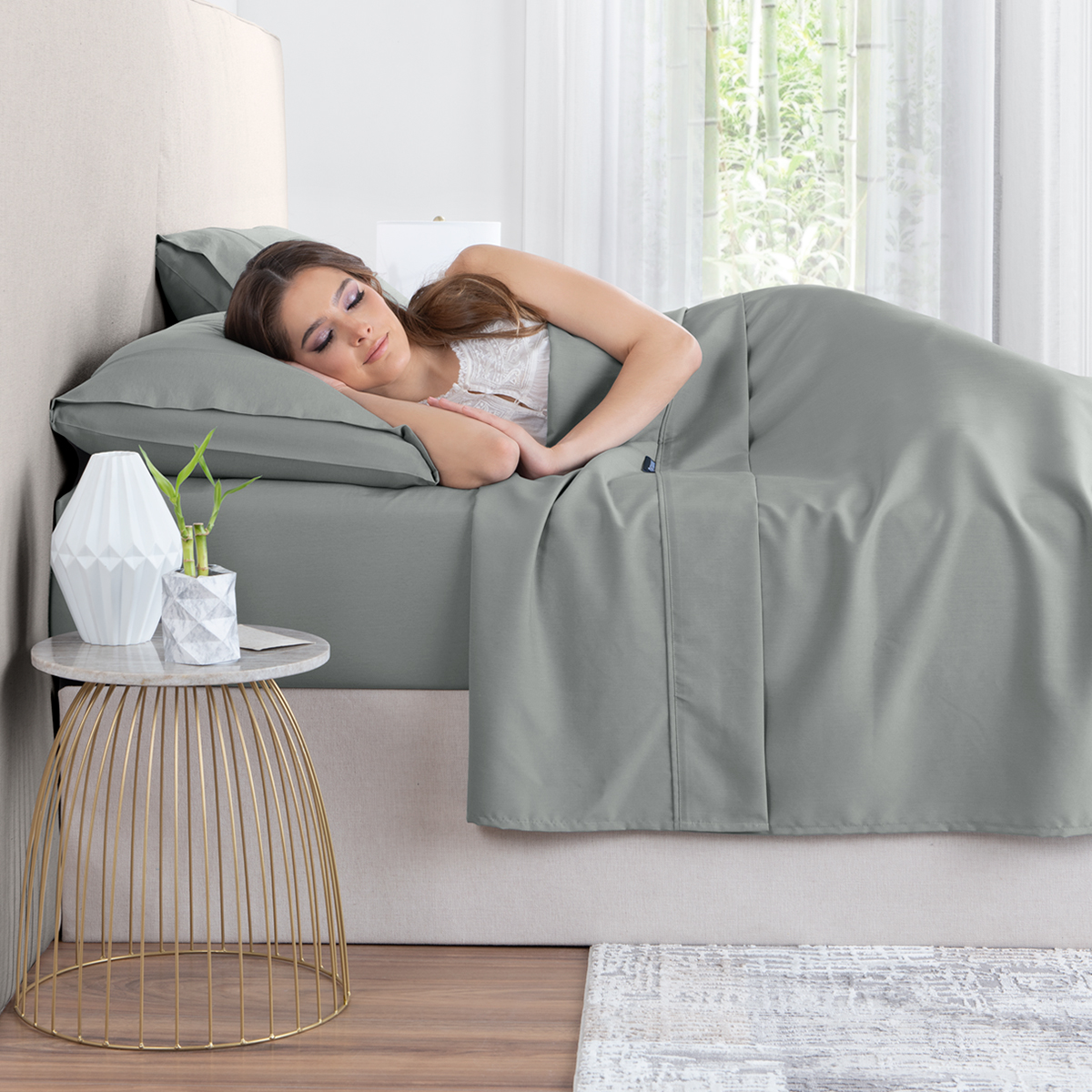 Sábanas Queen Size De Bambú / Bamboo Ultra Suaves Y Frescas Gris ESQUIMAL.