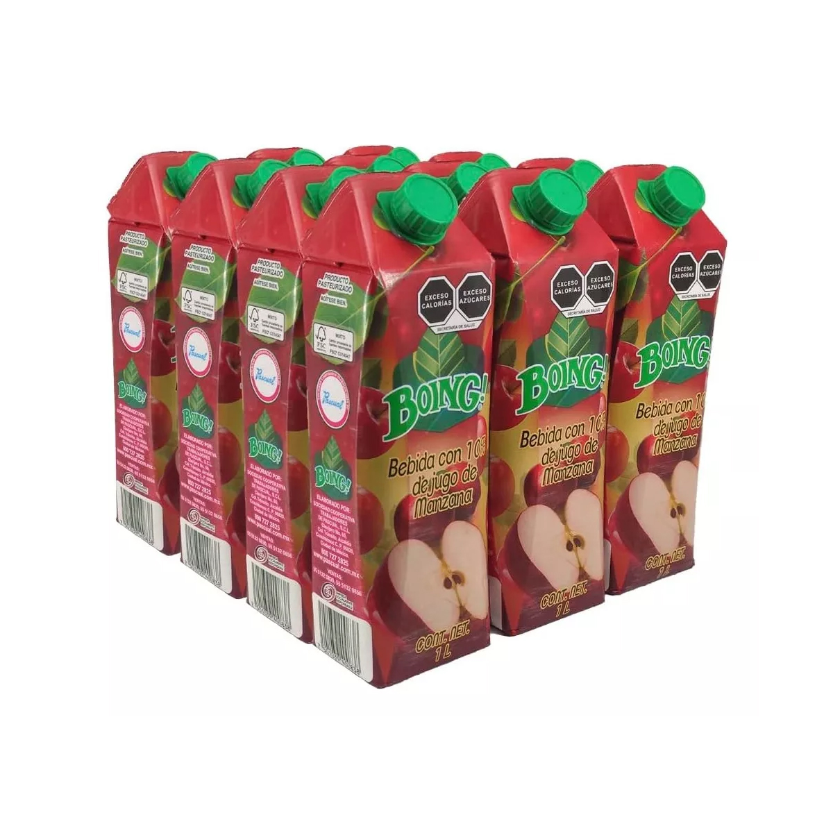 Bebida Boing 1 Litro Sabor Manzana - 12 Piezas