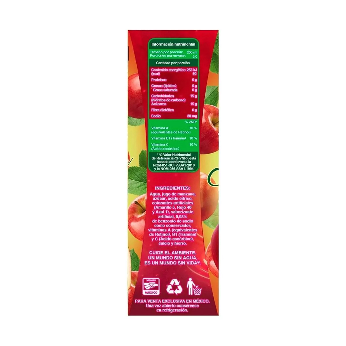 Bebida Boing 1 Litro Sabor Manzana - 6 Piezas