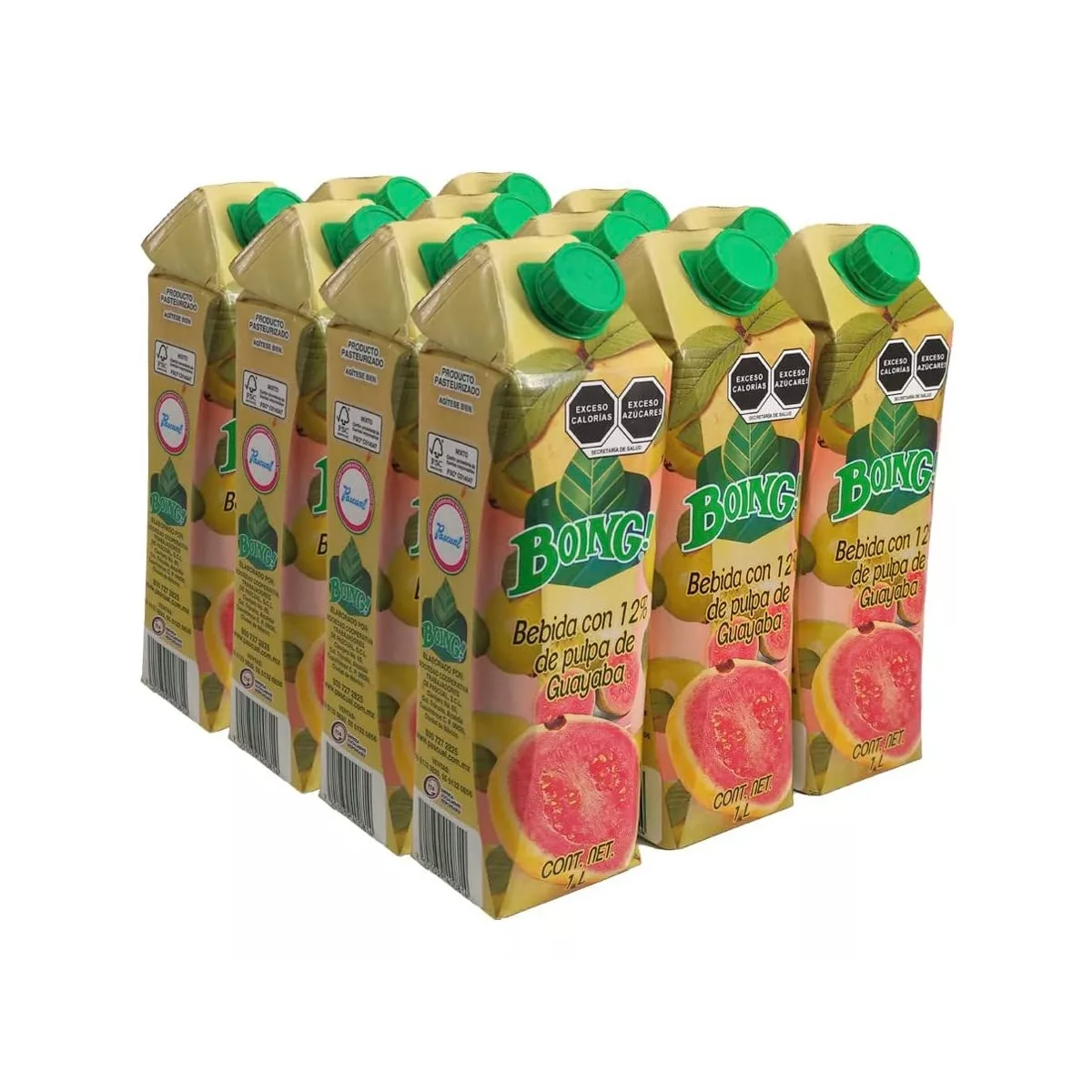 Bebida Boing 1 Litro Sabor Guayaba - 12 Piezas